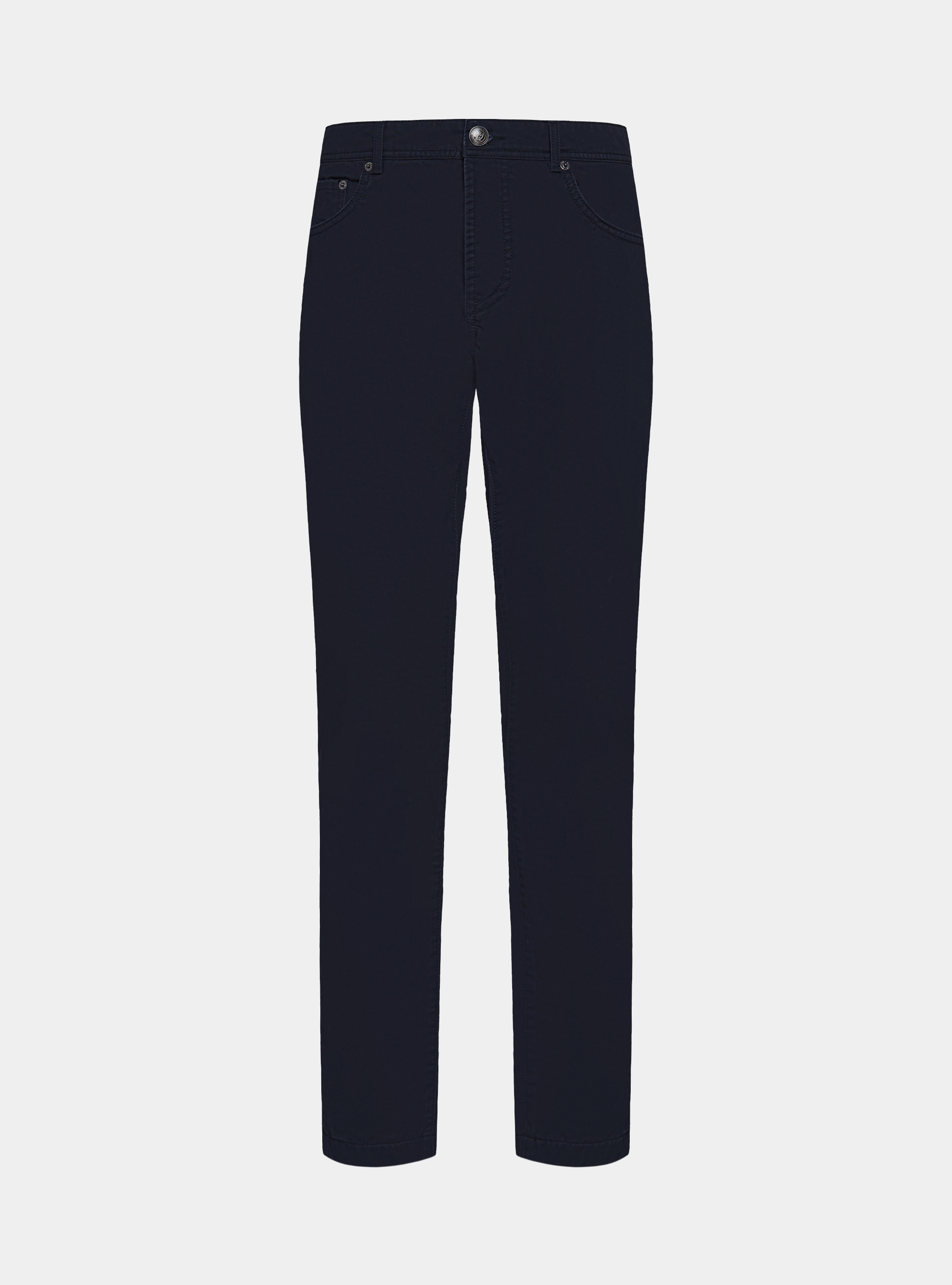 Pantaloni 5 tasche in twill di cotone, BLU NAVY