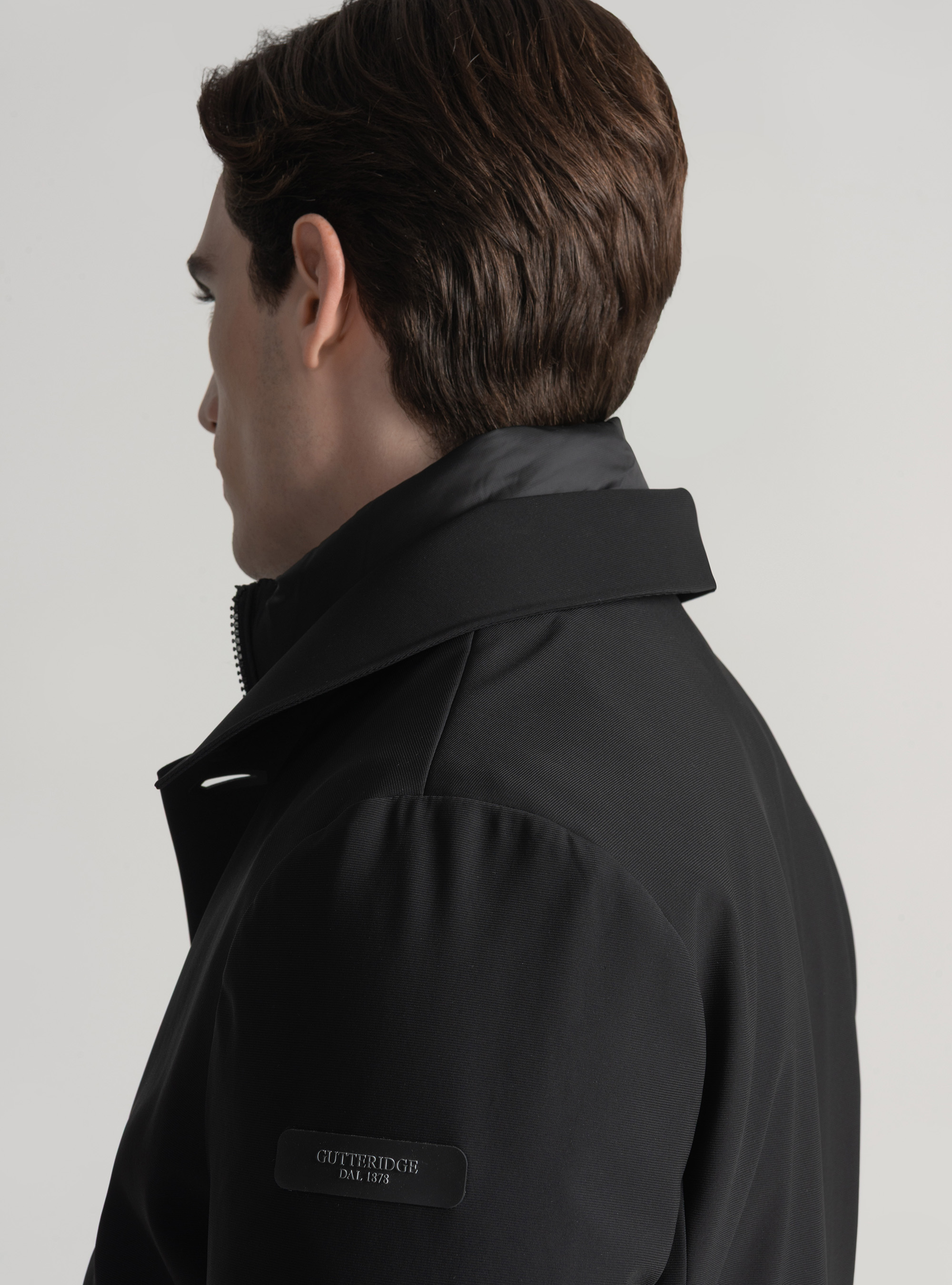 Giubbino lungo imbottito con pettorina removibile, NERO