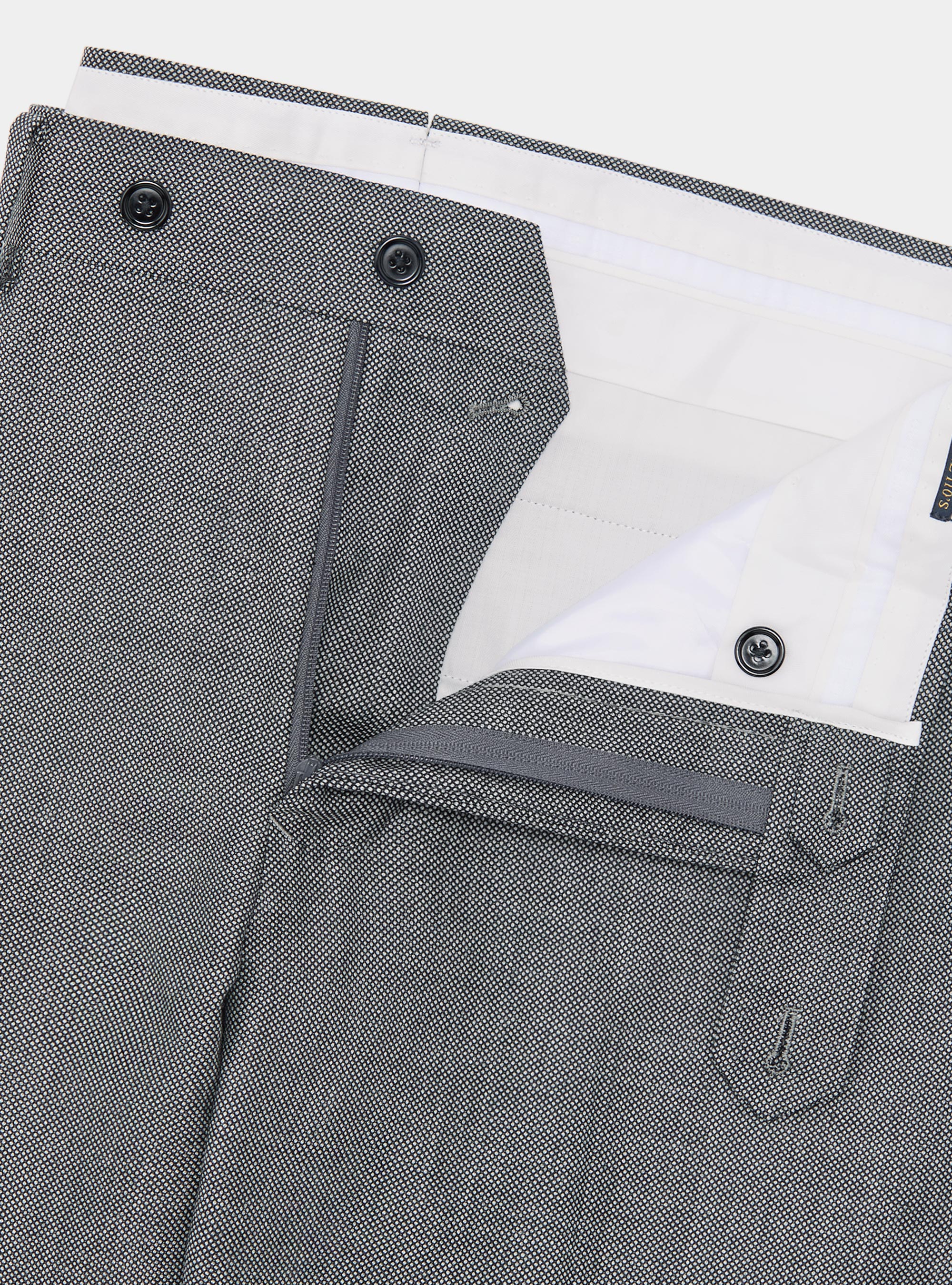 Pantaloni per abito in lana occhio di pernice Vitale Barberis Canonico, GRIGIO CHIARO