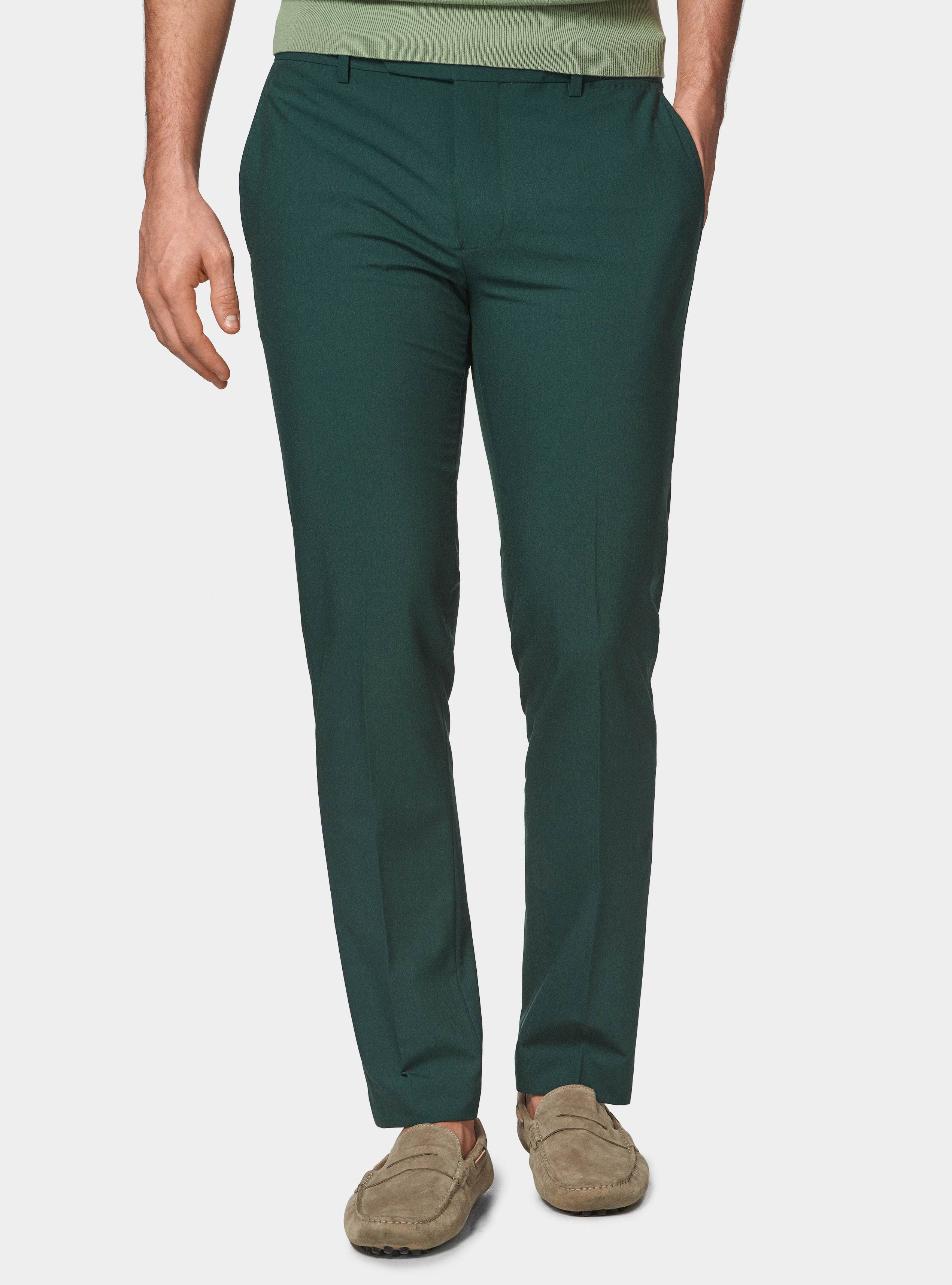 Slim fit suit trousers, GREEN