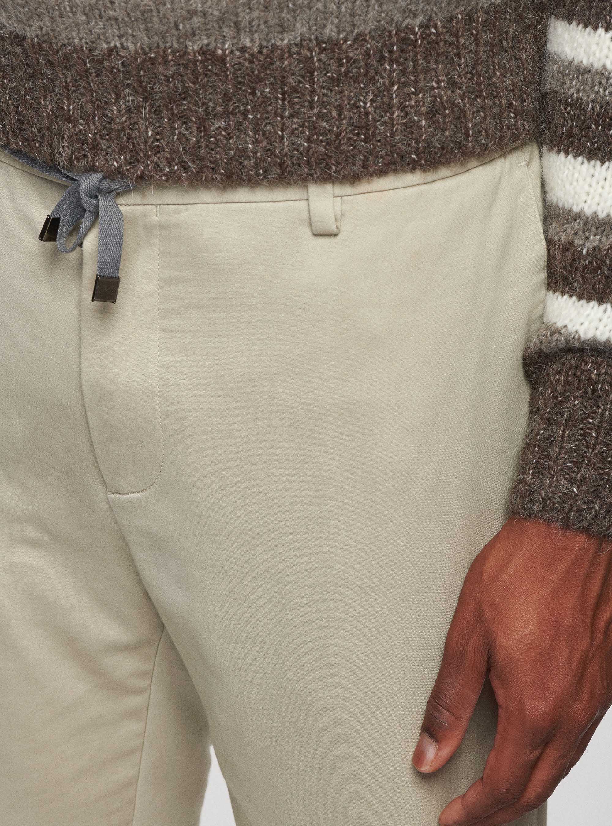 Joggers in misto cotone, ECRU