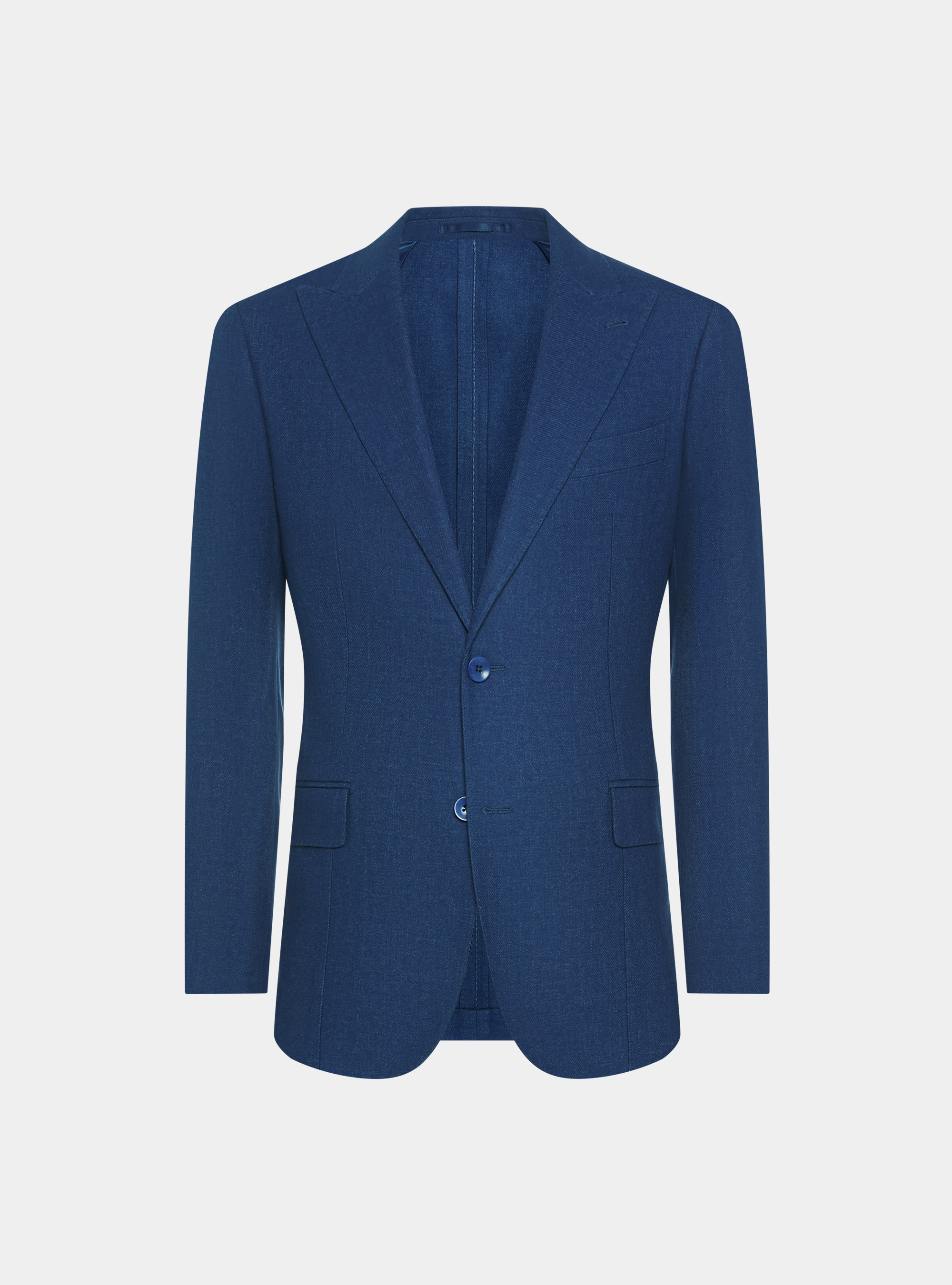 Duemilagori flannel lance-breasted blazer, 0243C DENIM