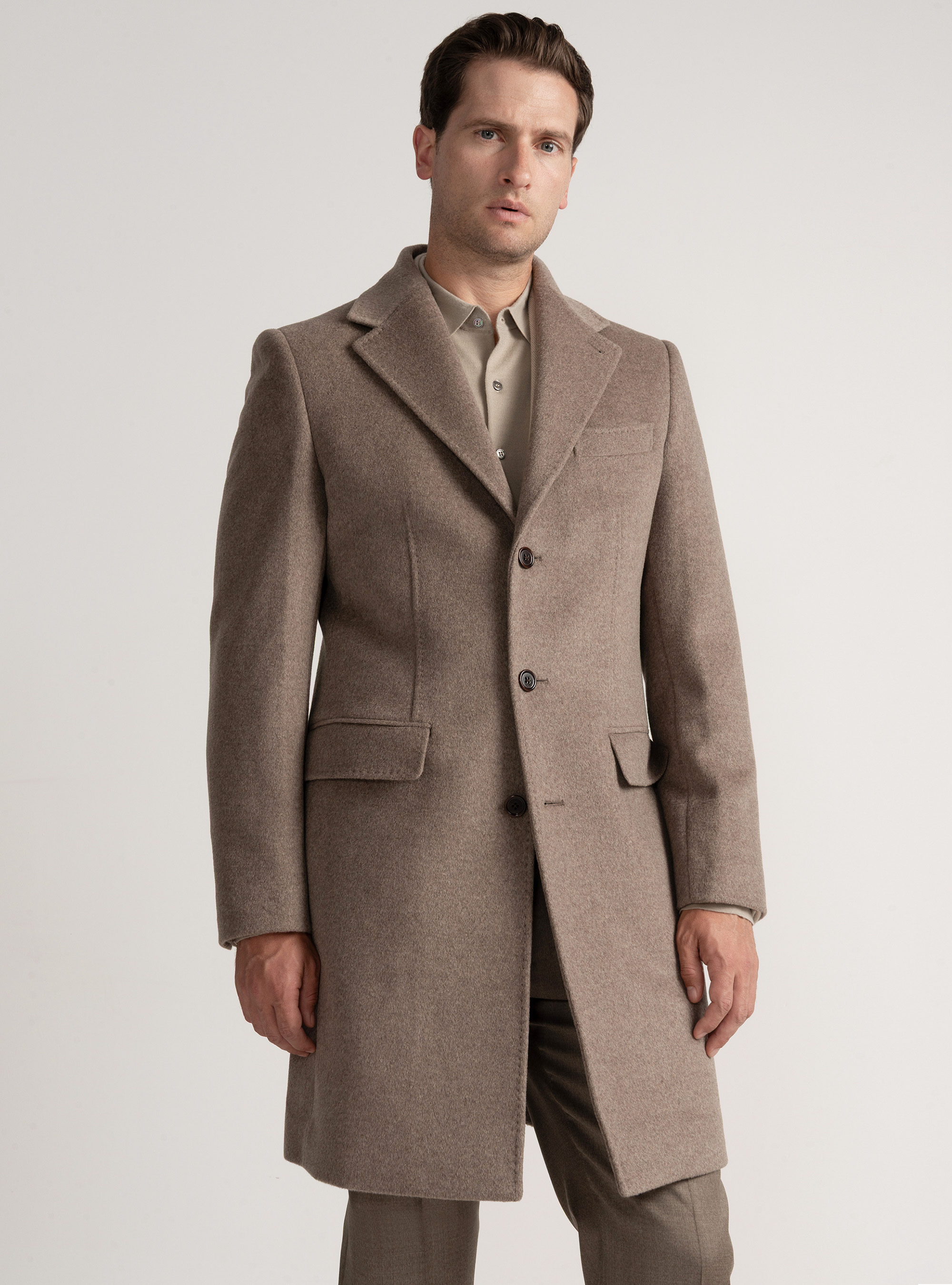 Abrigo de lana y cachemira, BARRO