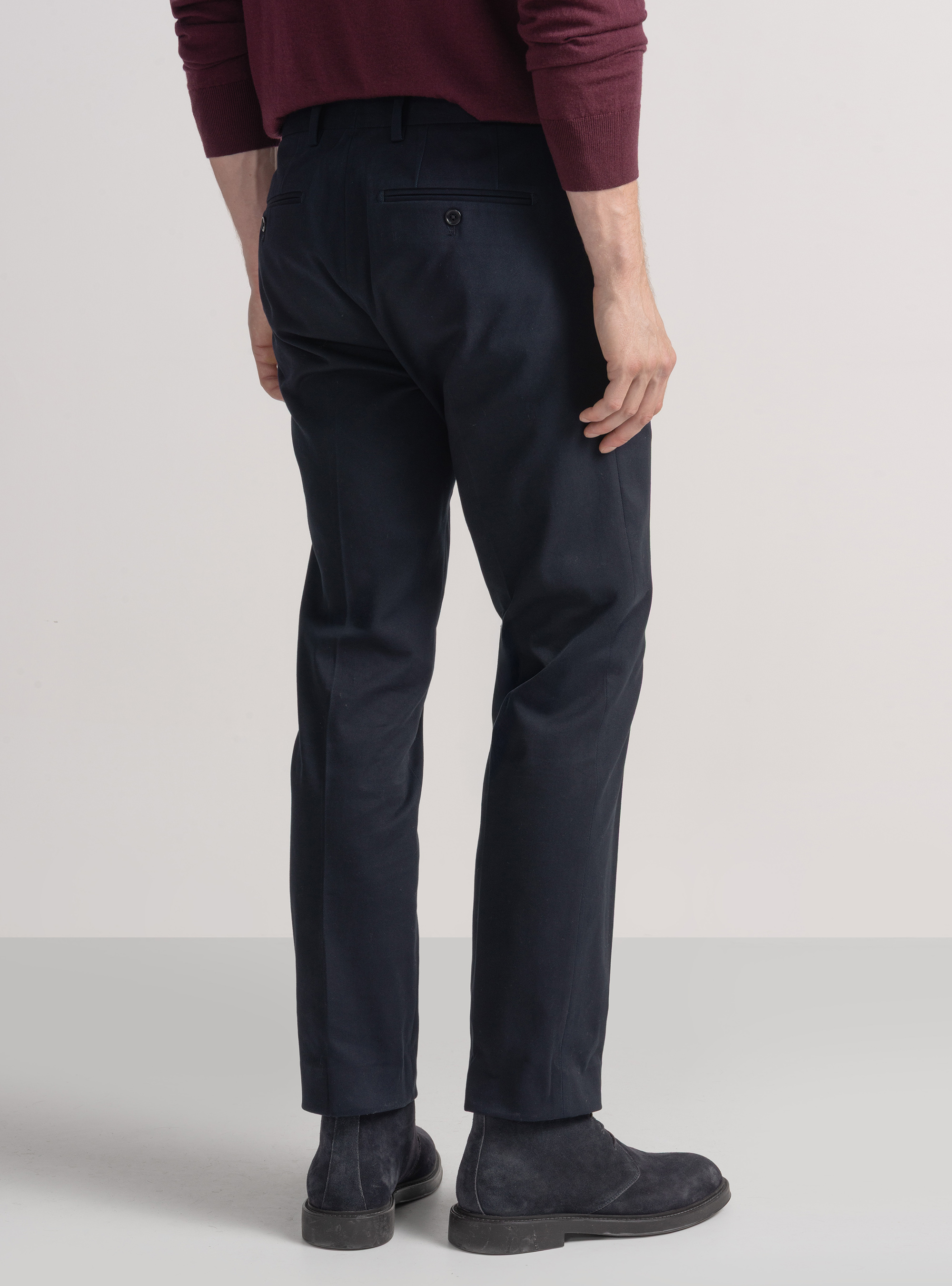 Pantaloni in cotone smerigliato, BLU NAVY