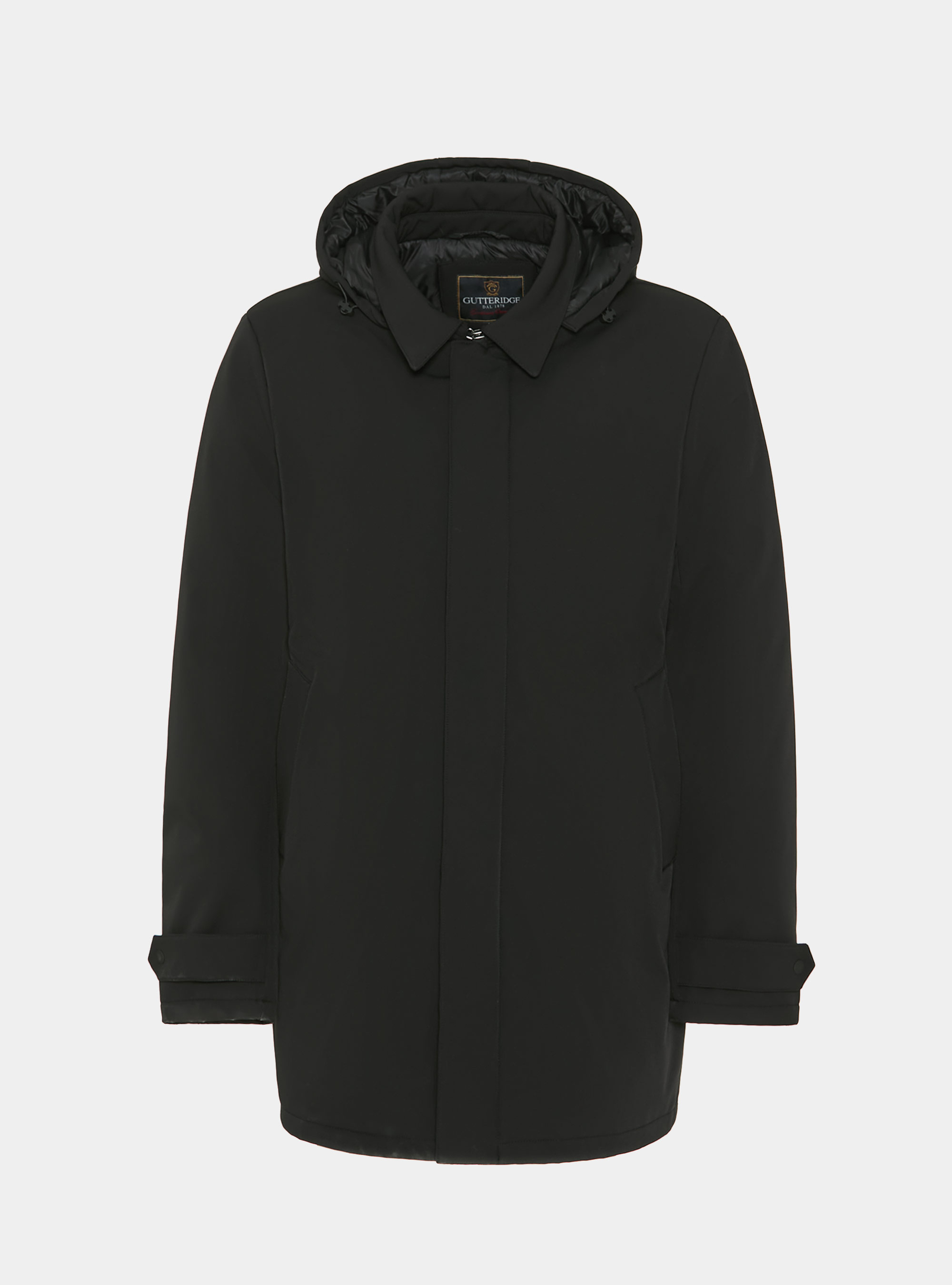 Parka técnica con capucha, NEGRO