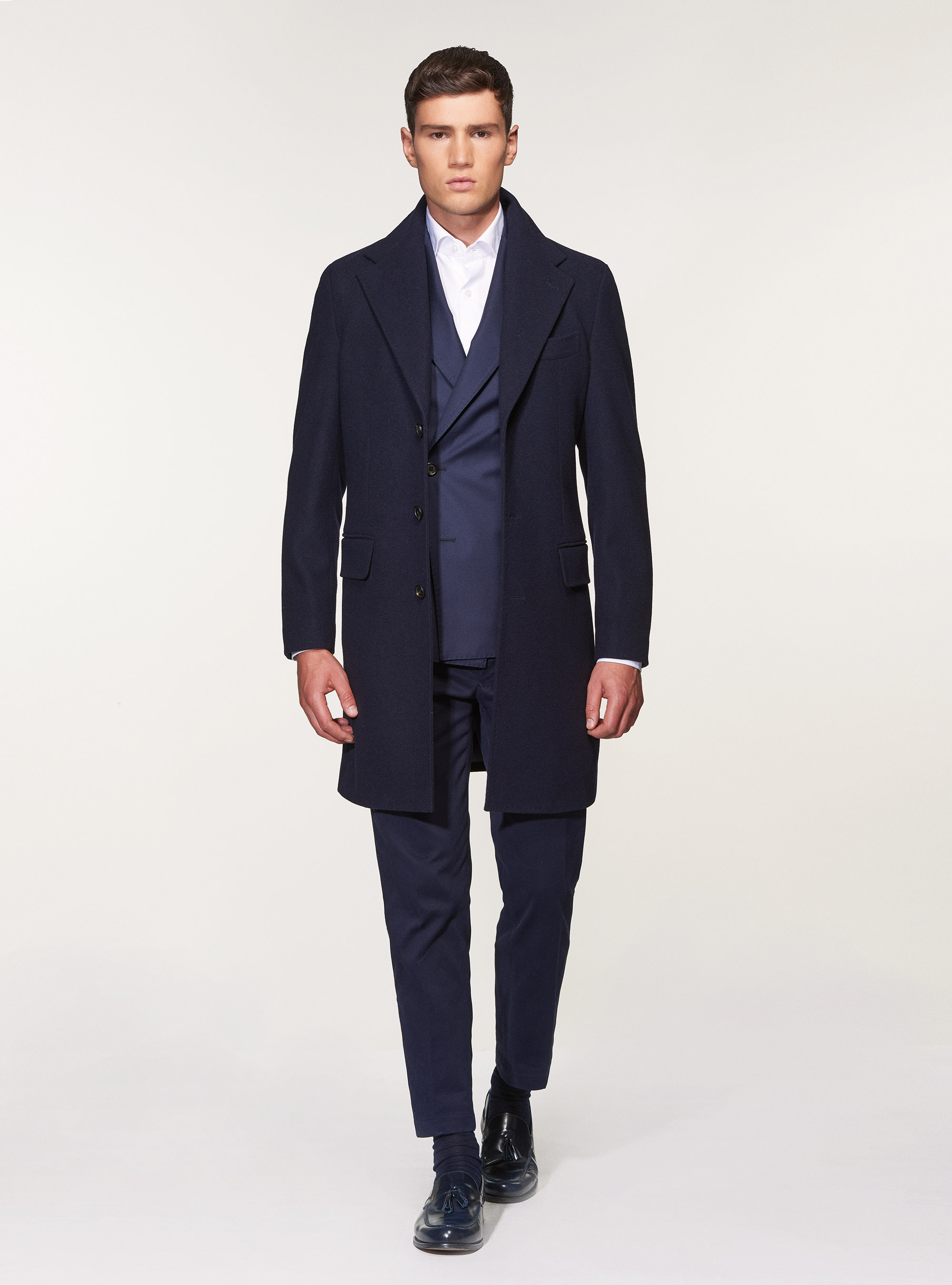 Giacca doppiopetto in lana superfine 110's Vitale Barberis Canonico, BLU NAVY