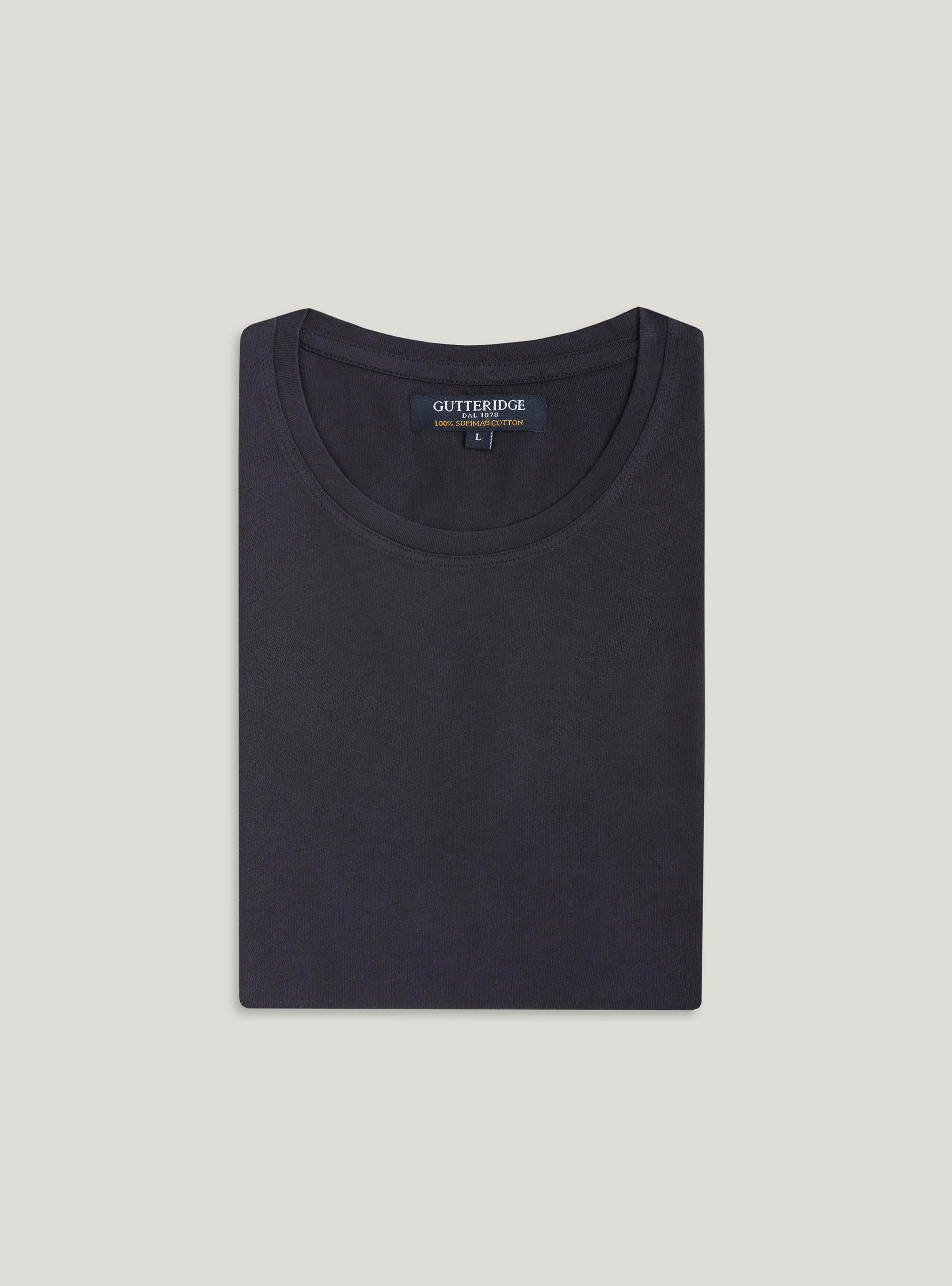 Tshirt mezza manica in jersey di cotone supima, BLU NAVY