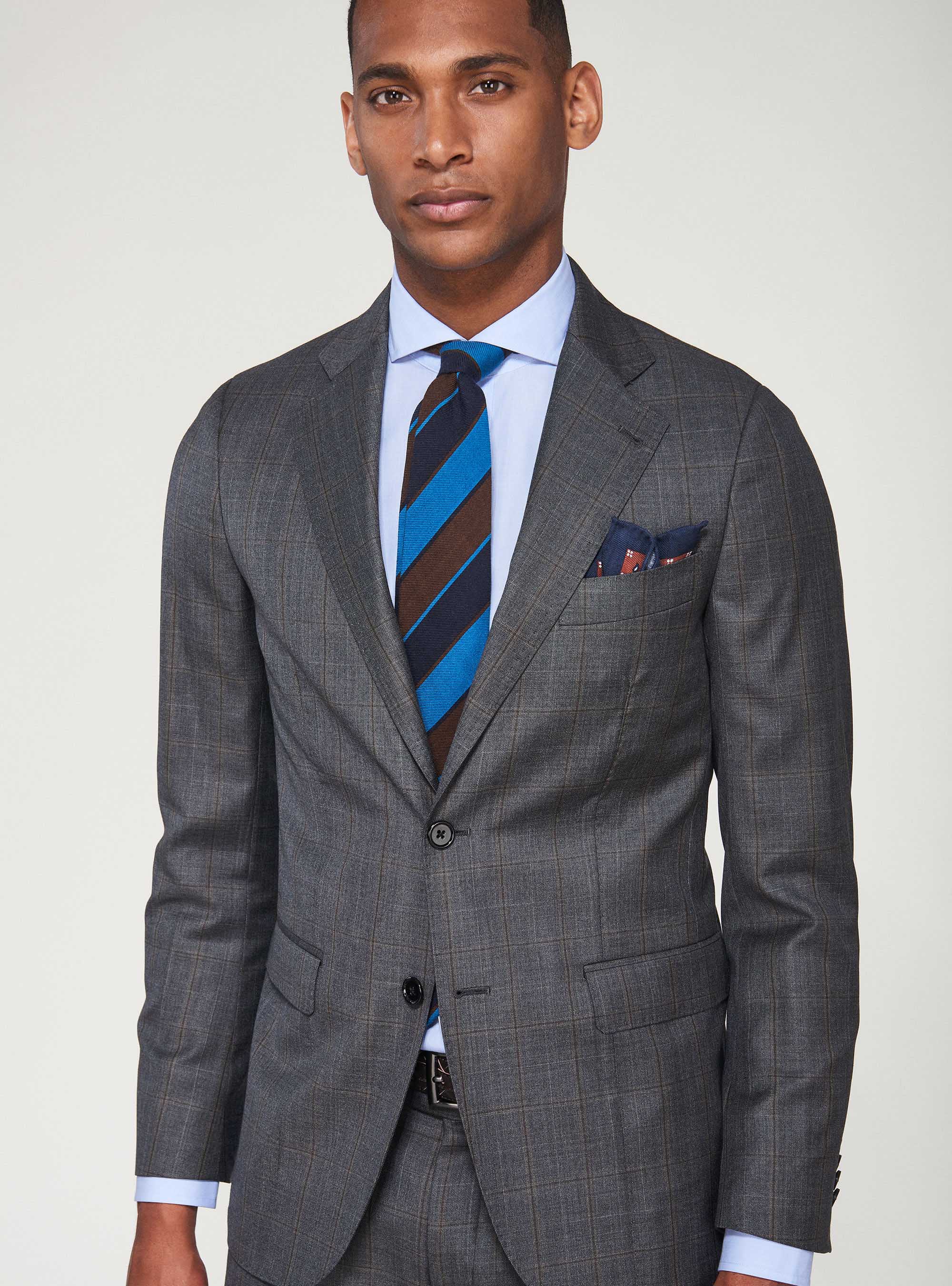 Giacca per abito a quadri in pura lana S110's