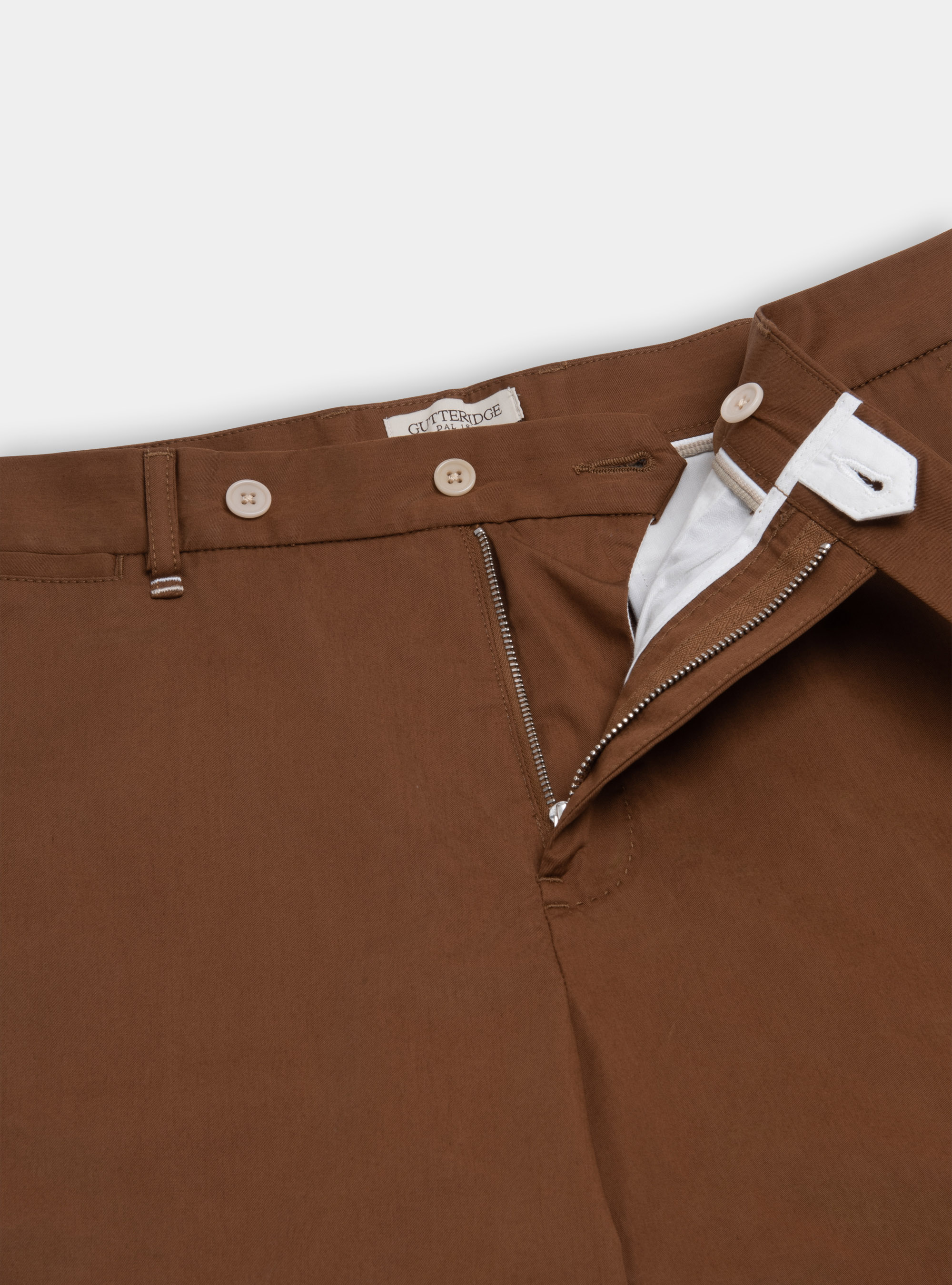 Bermuda in twill di cotone leggero, TABACCO