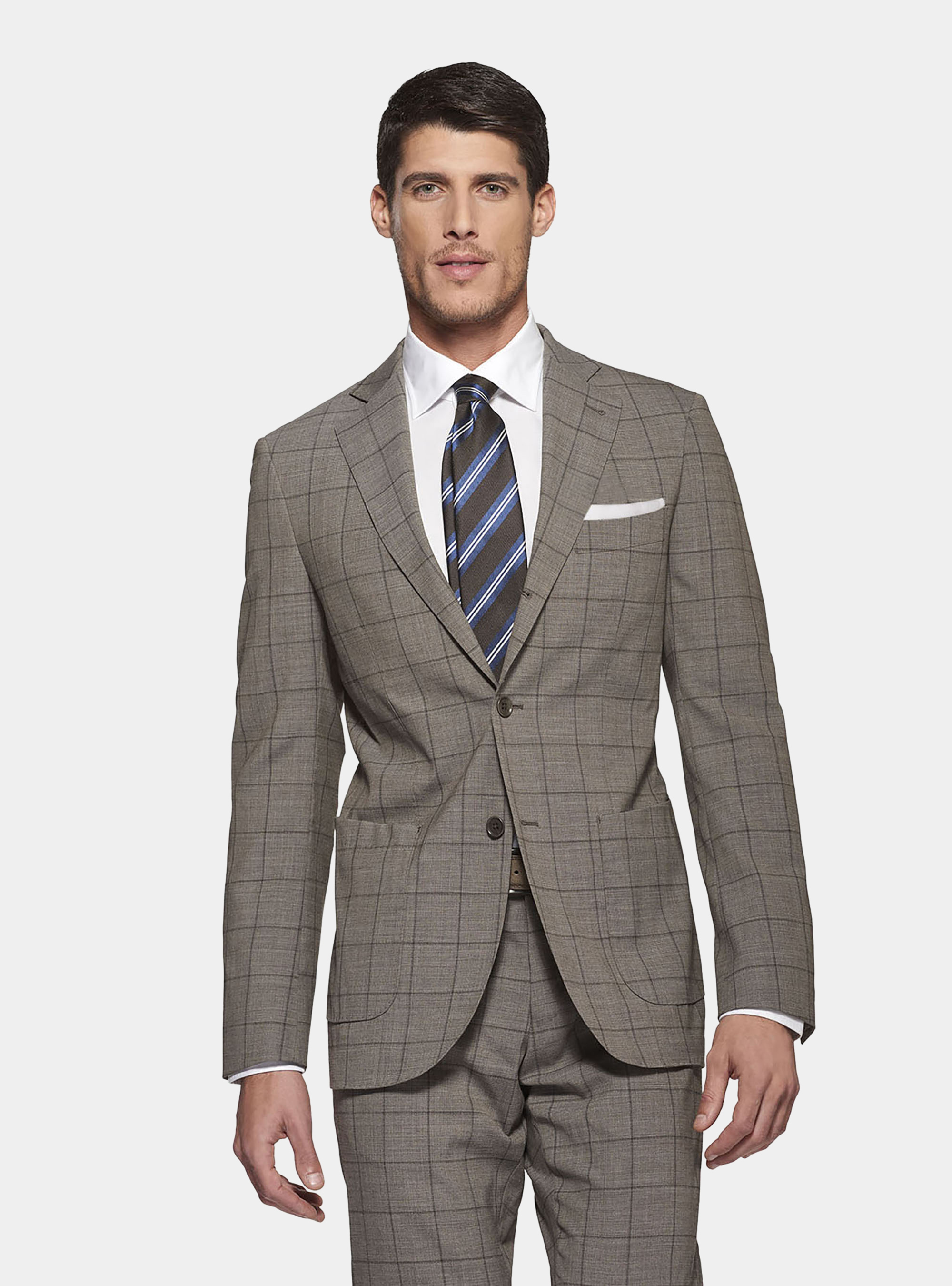 Wool plaid suit blazer, MUD