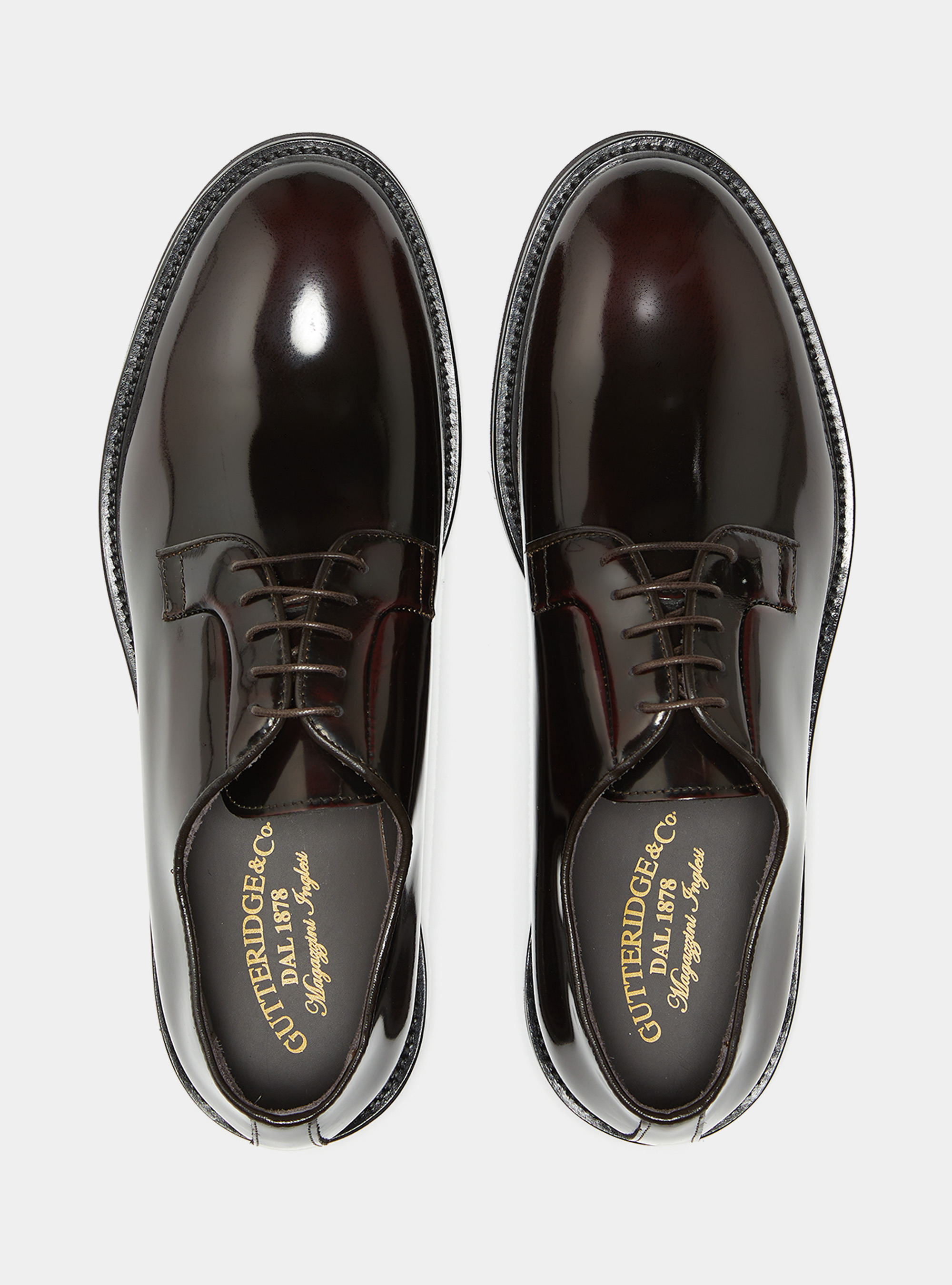 Derby in pelle abrasivata con suola in gomma, BURDEOS