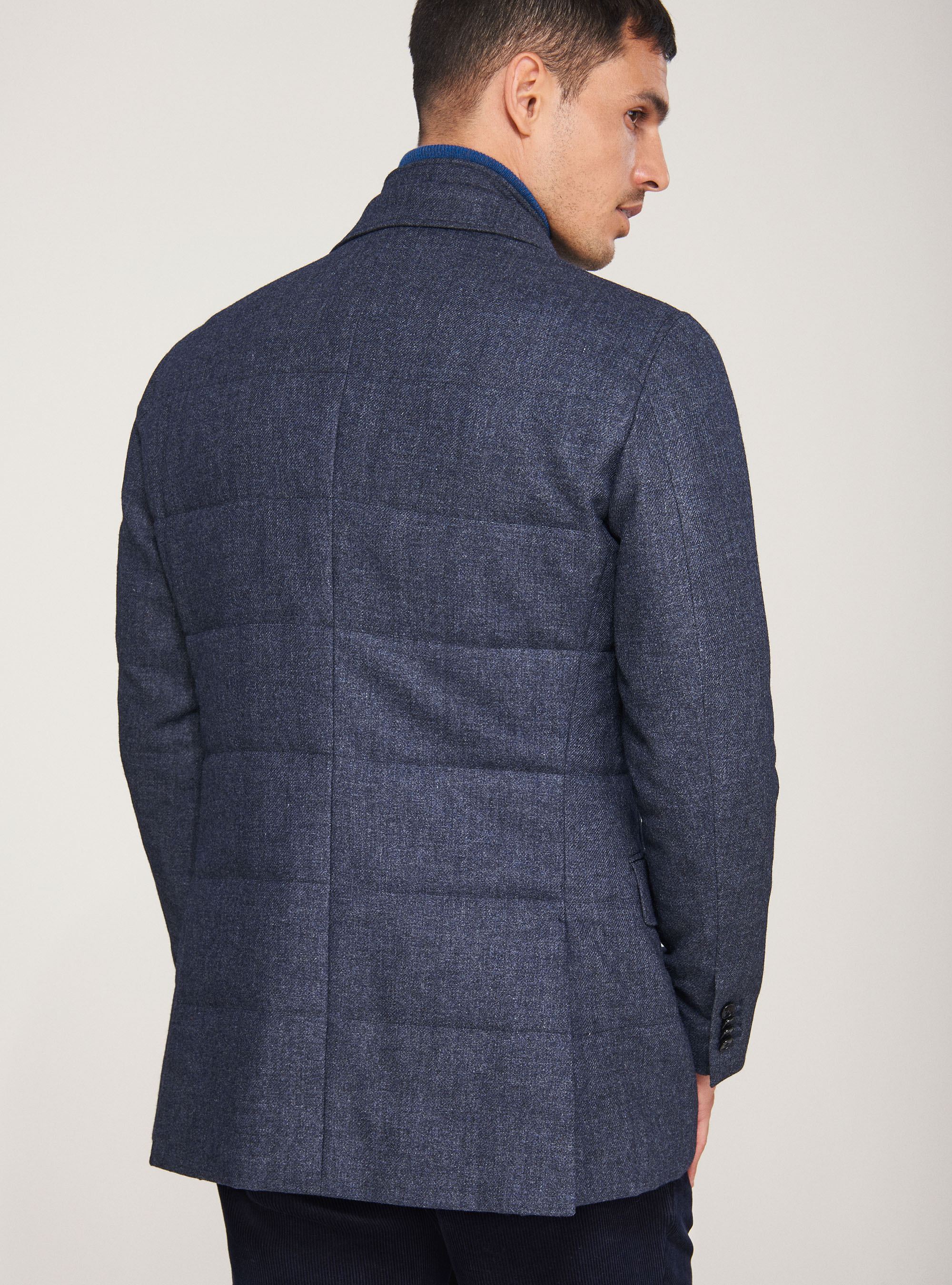 Giubbino in flanella imbottito con pettorina, BLU NAVY