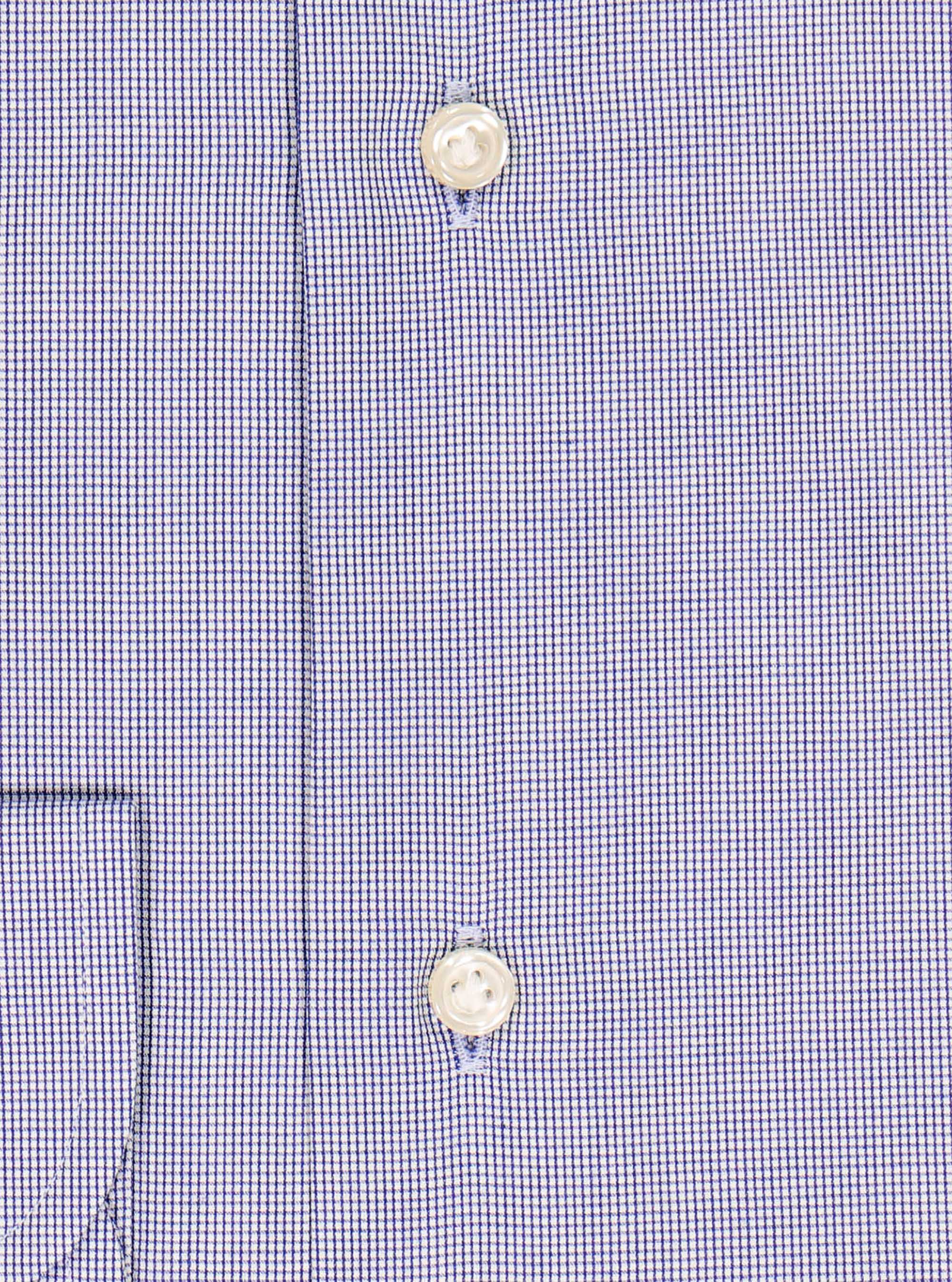 camicia collo francese micrquadretto, BLUE