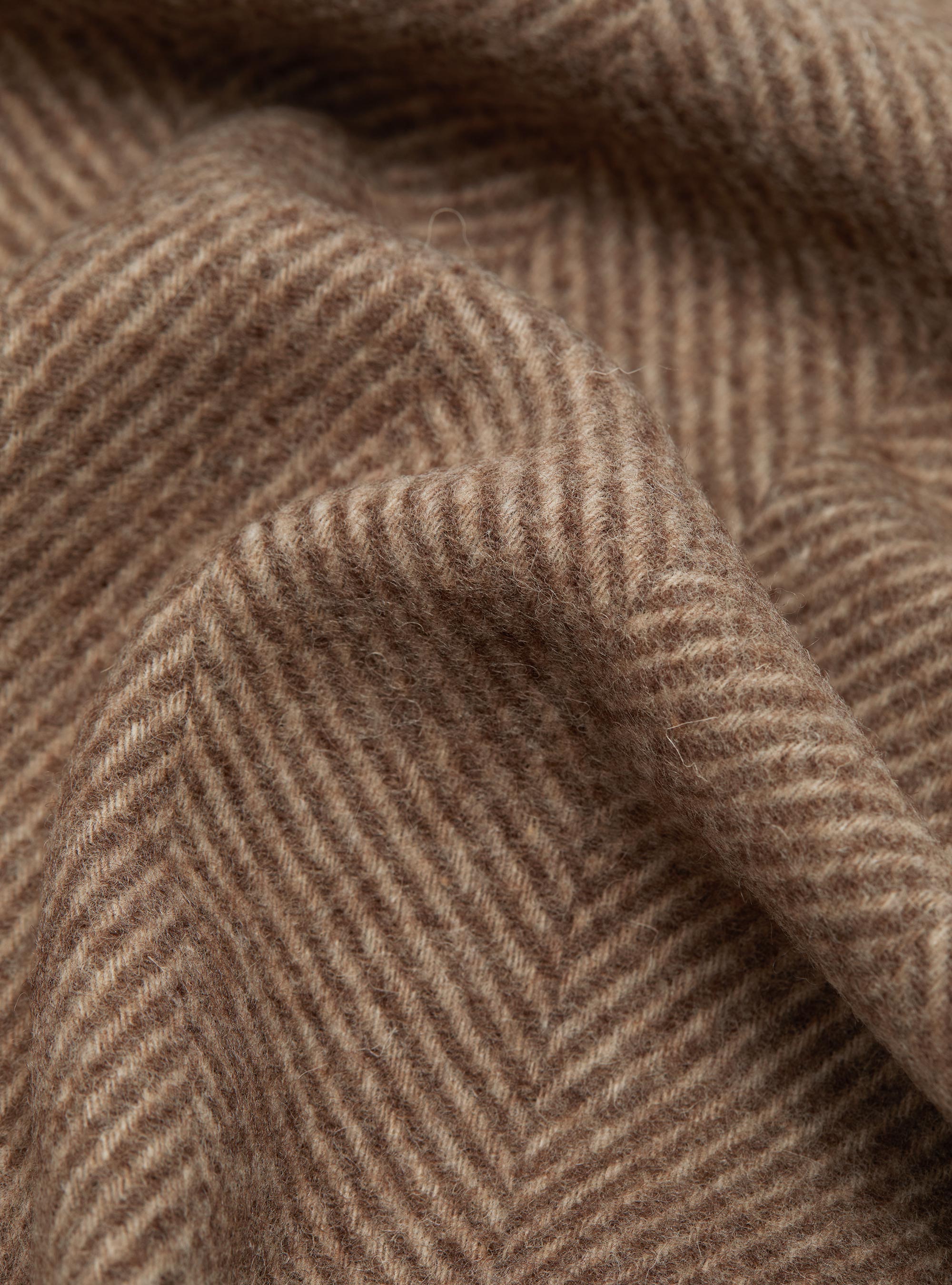 Wool and cashmere herringbone scarf, MUD
