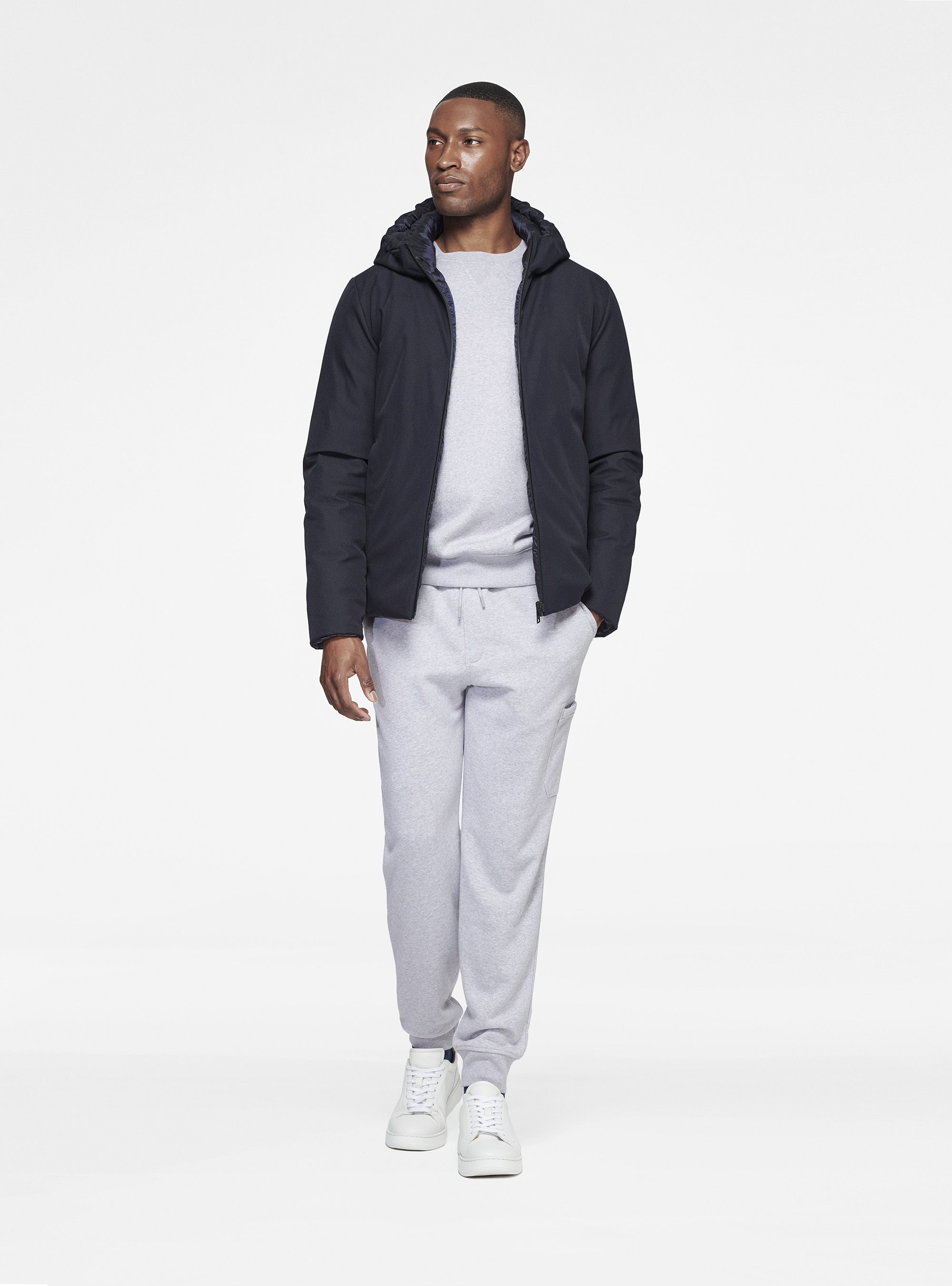 Blouson réversible avec capuche, BLEU MARINE