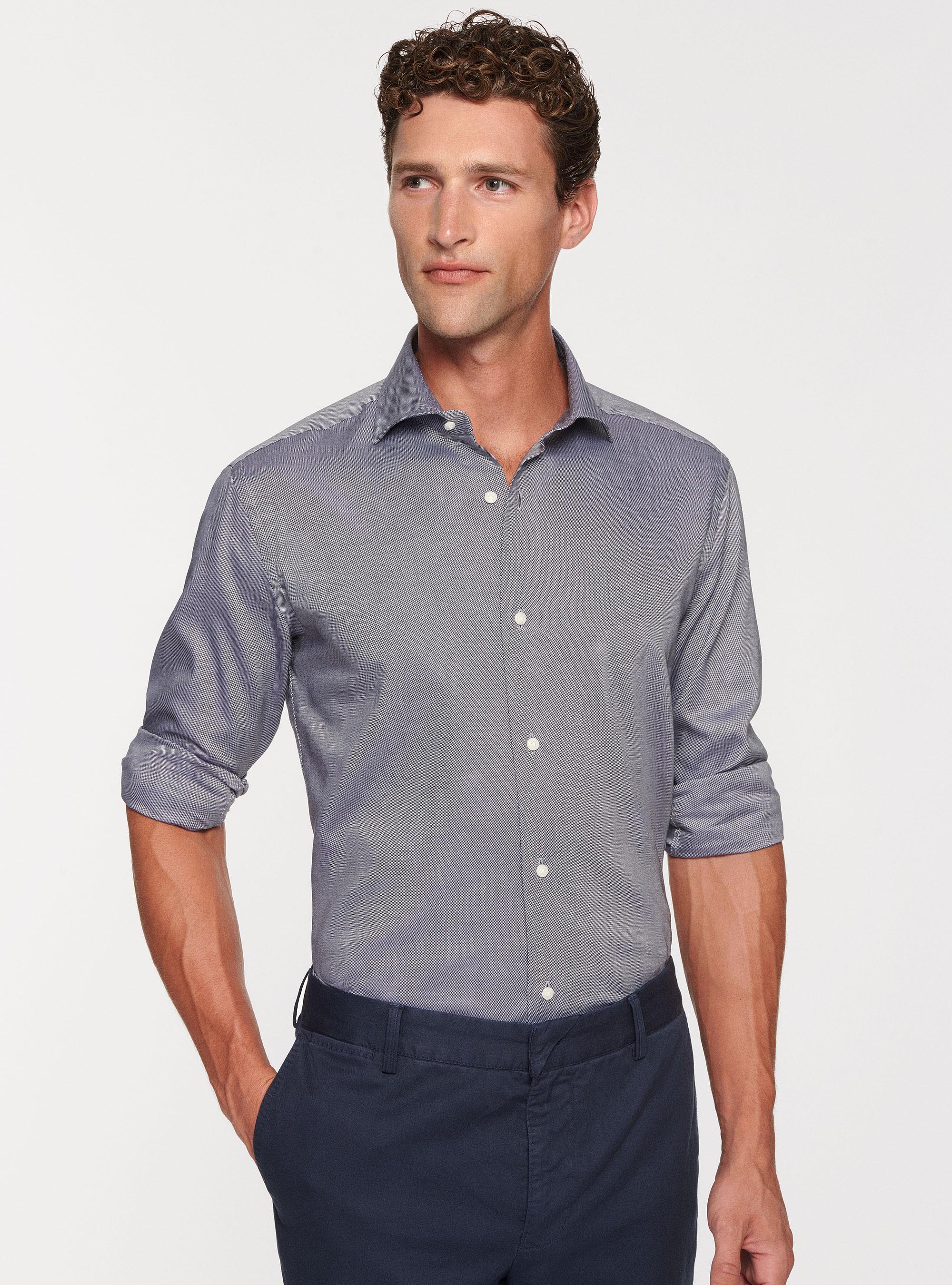Camicia in cotone oxford, BLU NAVY