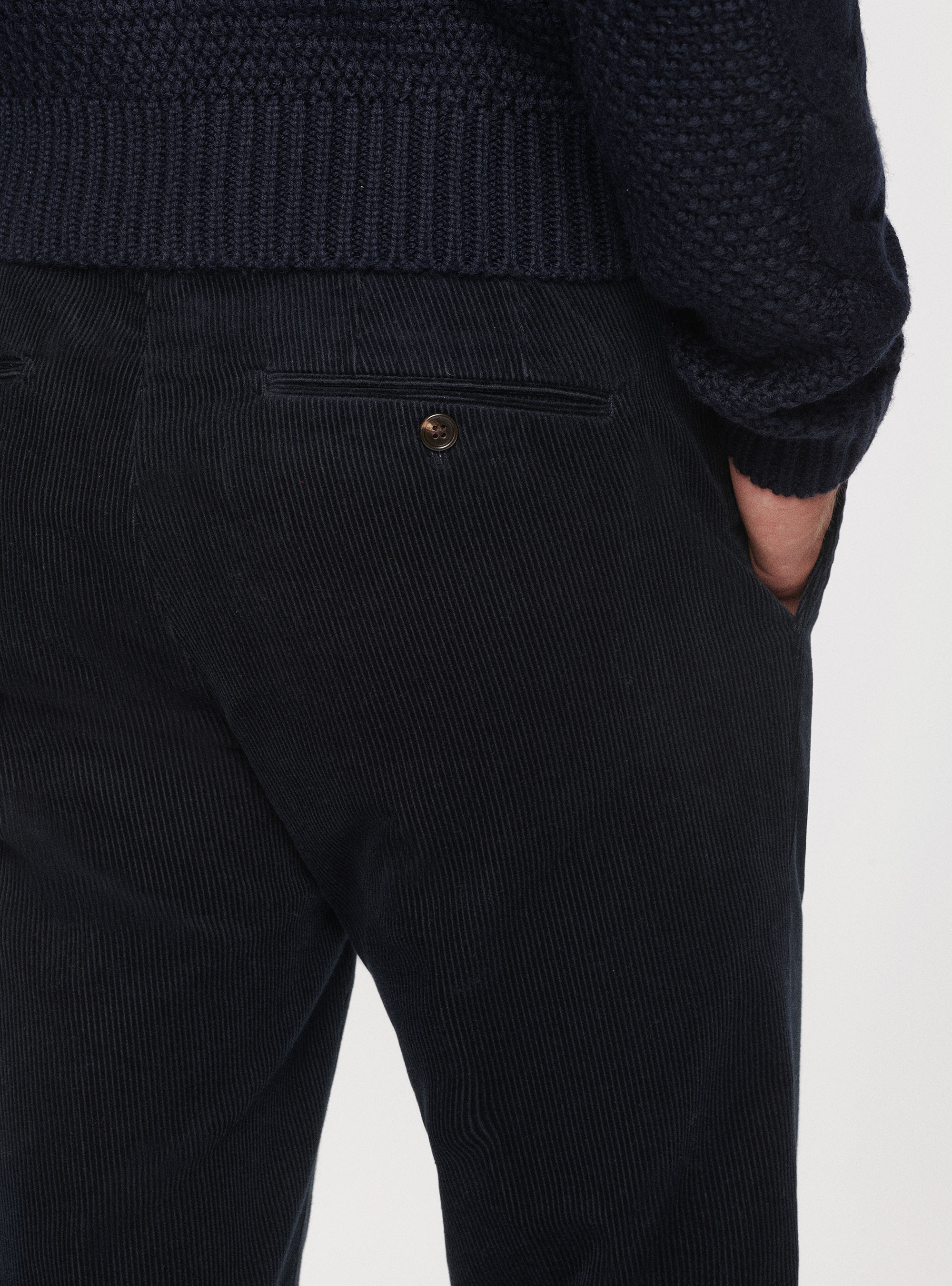 Corduroy trousers, NAVY BLUE