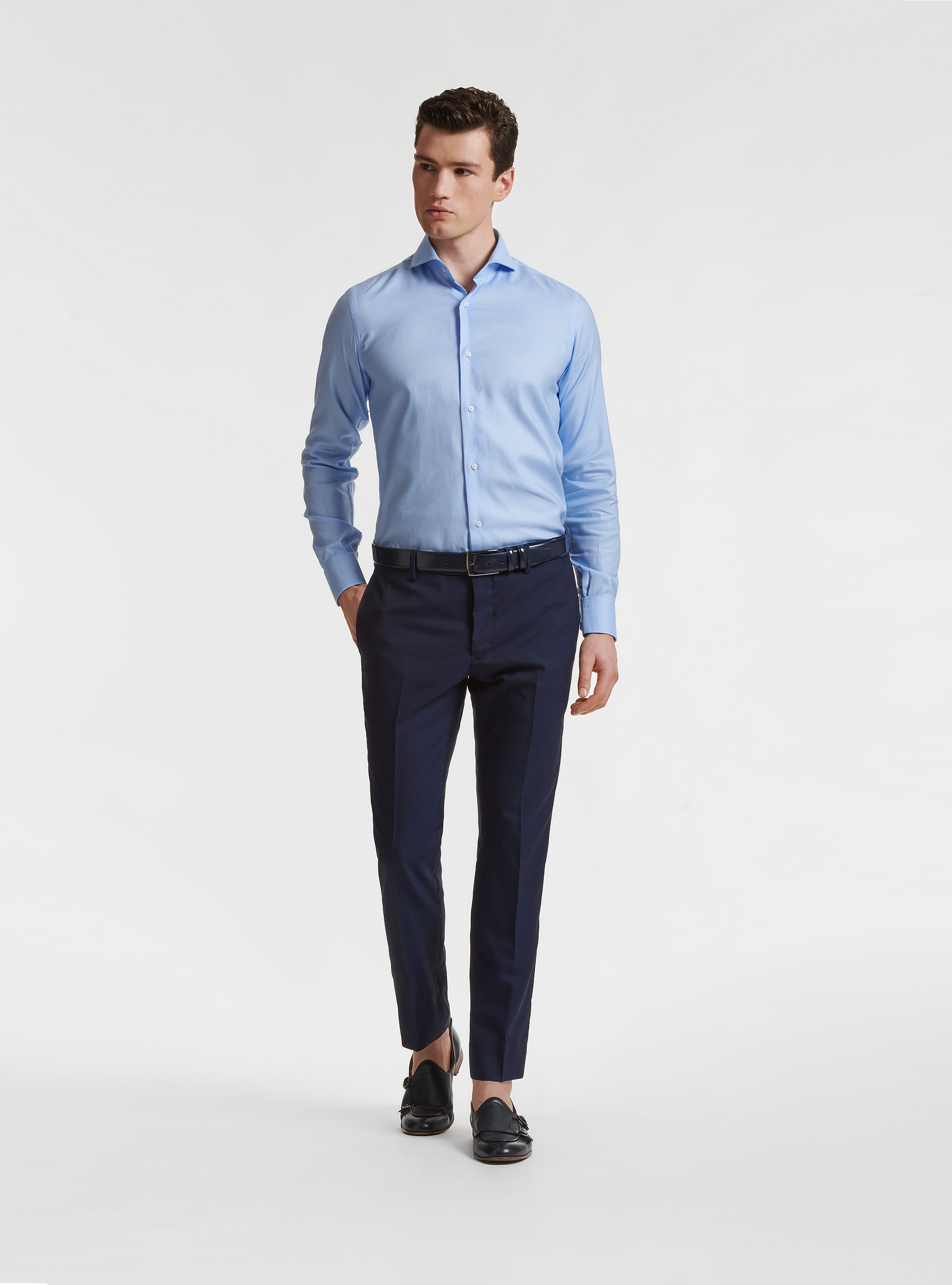 Pantaloni per abito in pura lana Vitale Barberis Canonico, BLU NAVY