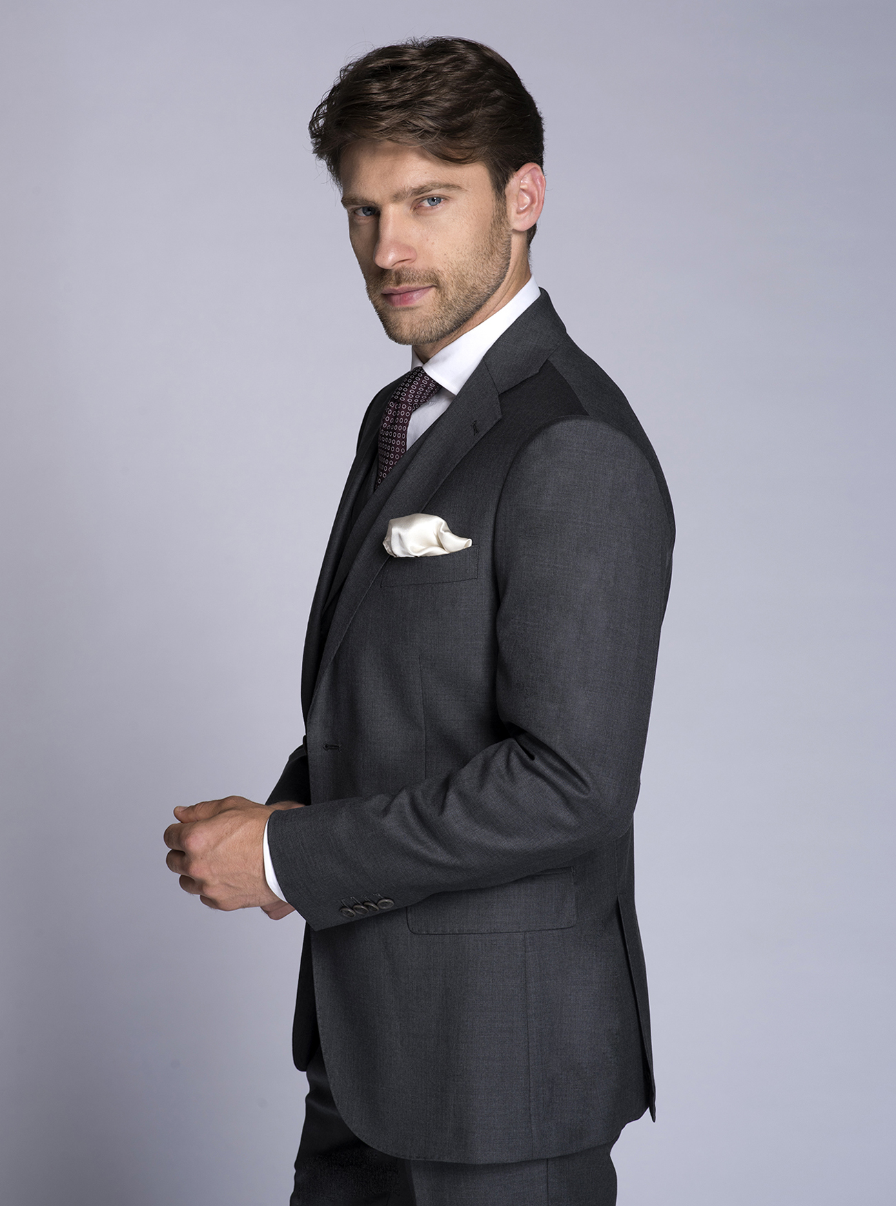 Giacca da abito in fresco lana, GREY