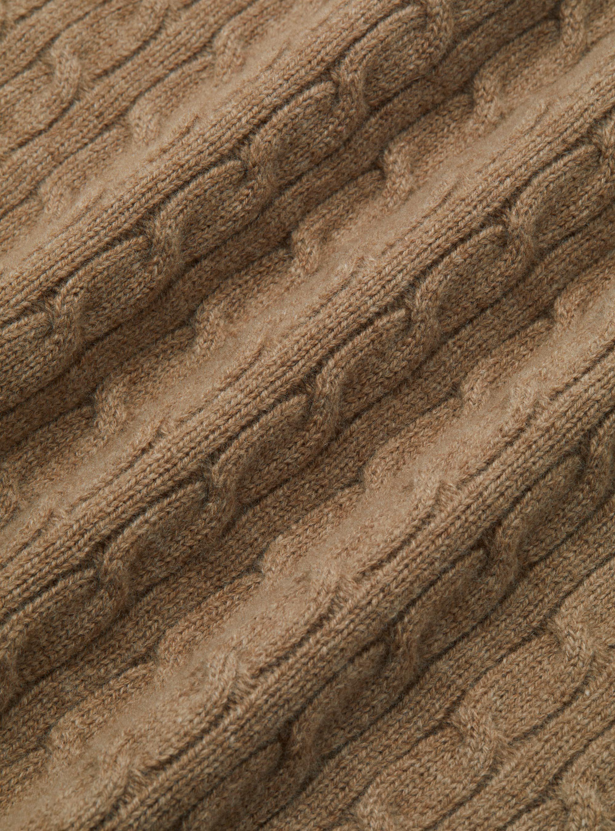 Cashmere wool turtleneck sweater with braid, CAMMELLO 0570C