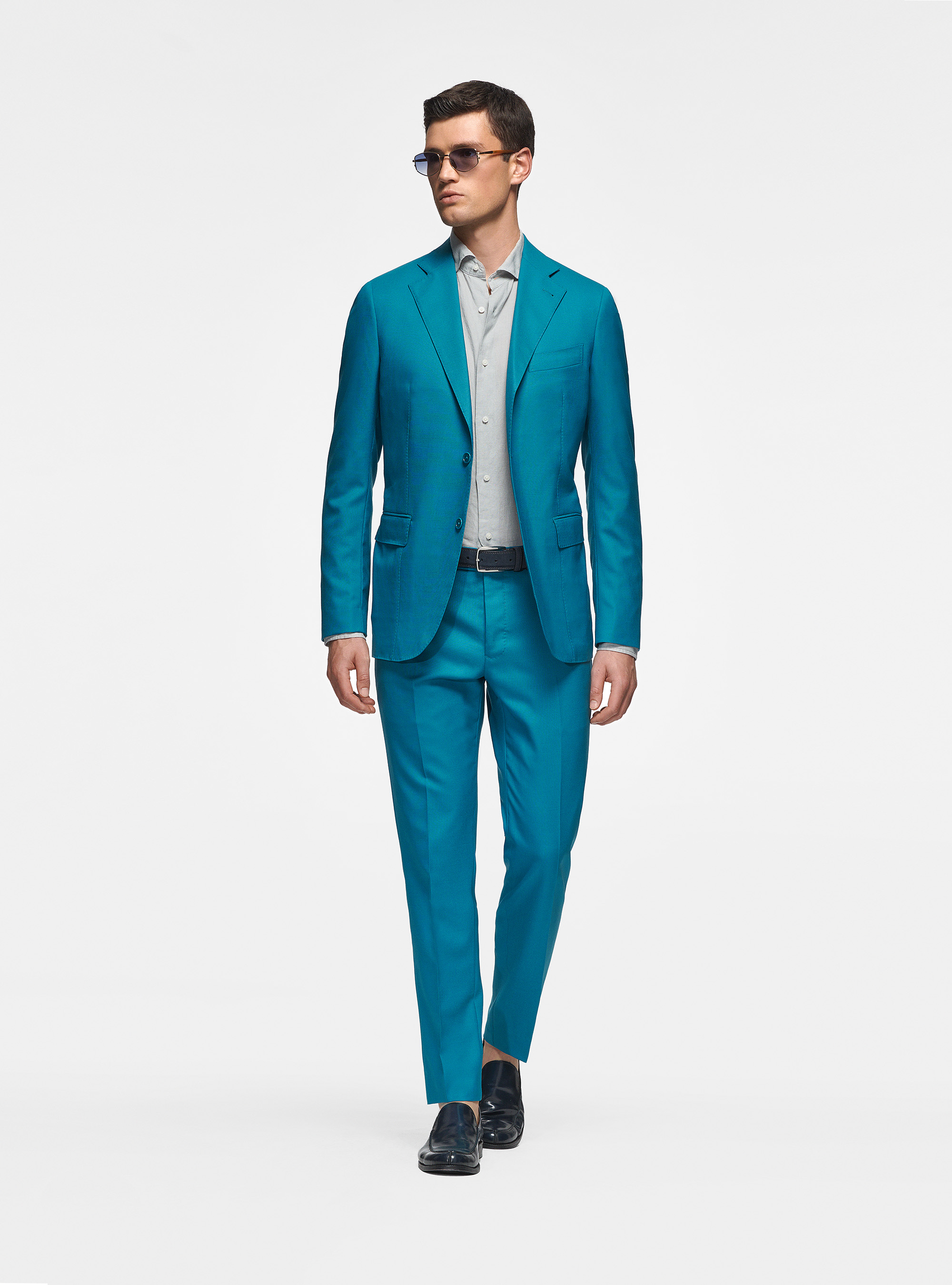 Giacca in pura lana Vitale Barberis Canonico, PETROLIO