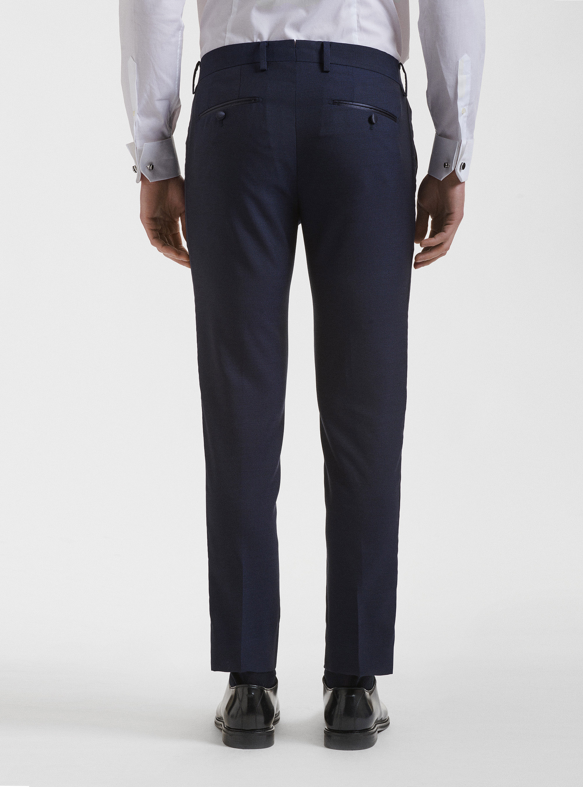 Pure wool smoking trousers Vitale Barberis Canonico, NAVY BLUE