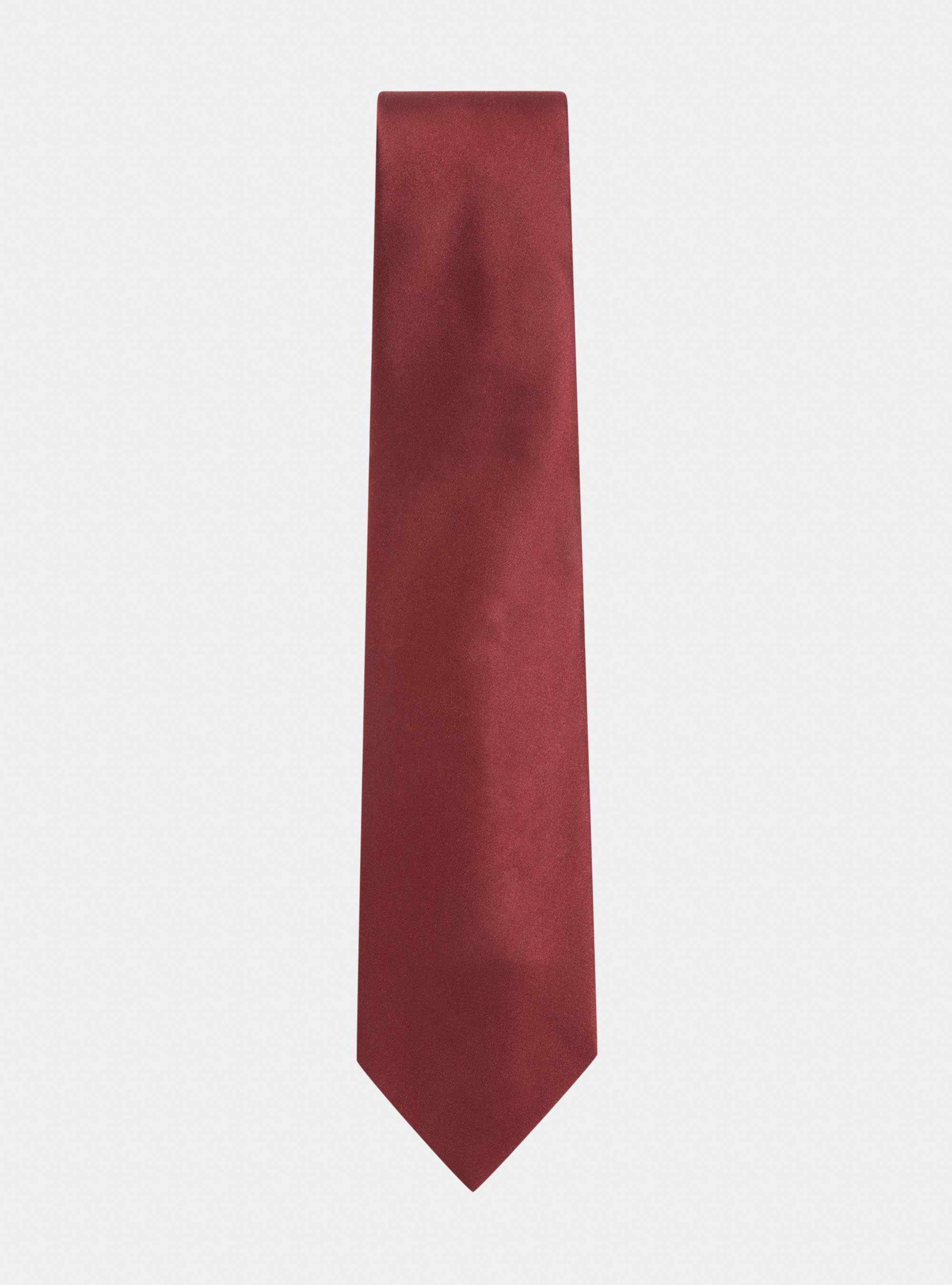 Solid-coloured silk tie, BORDEAUX