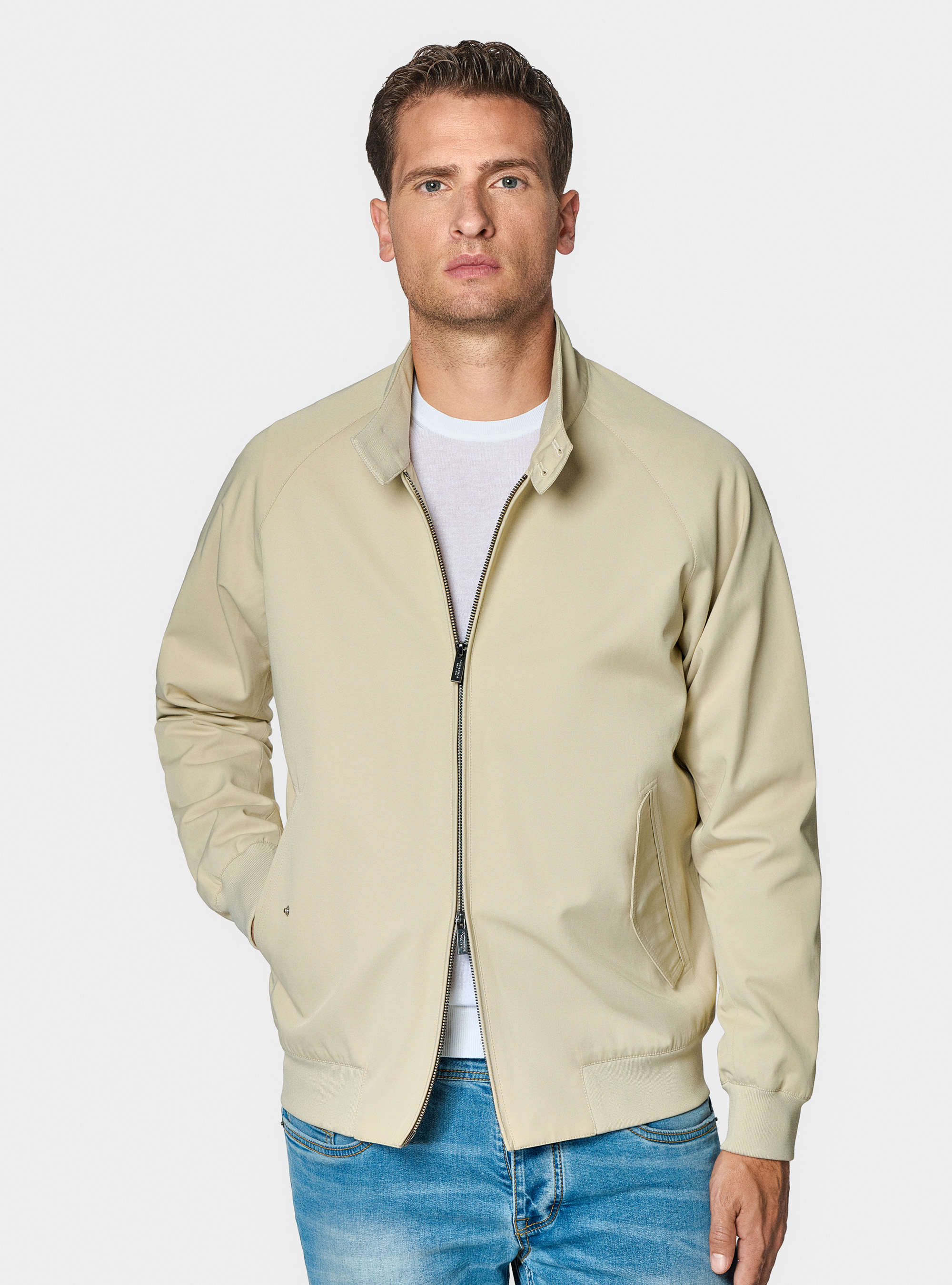 Bomber in misto cotone, SABBIA