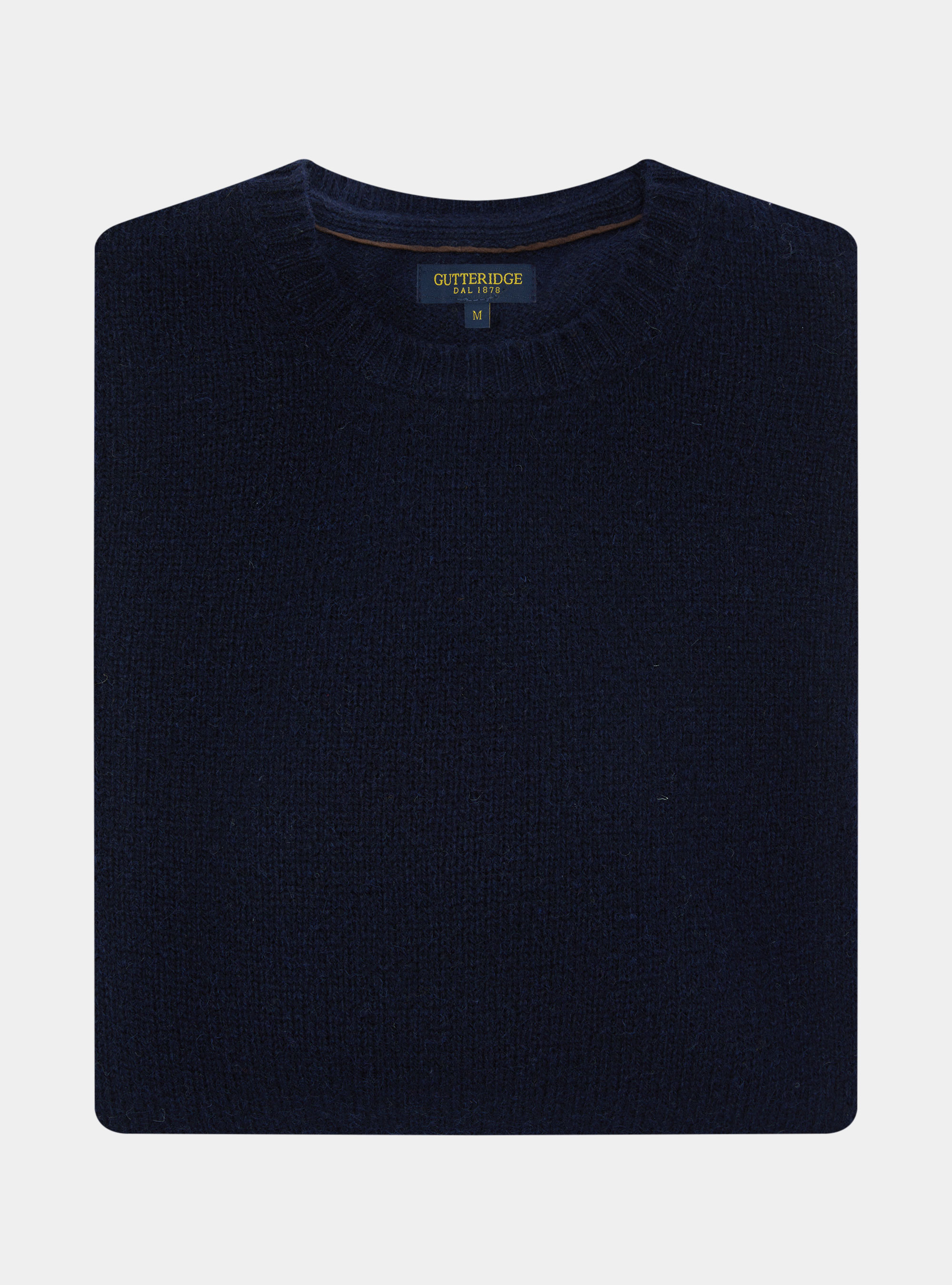 Maglia girocollo in lana shetland, BLU NAVY