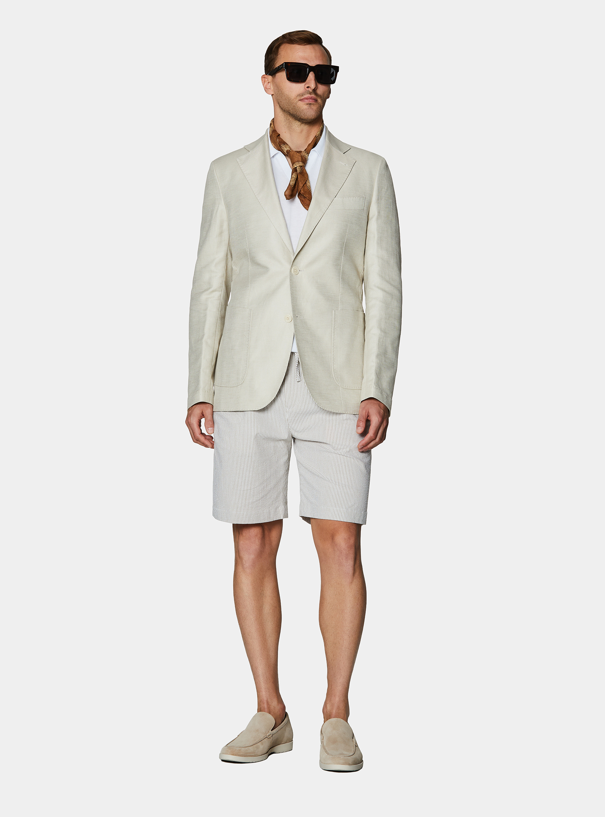 Giacca in cotone e lino, ECRU