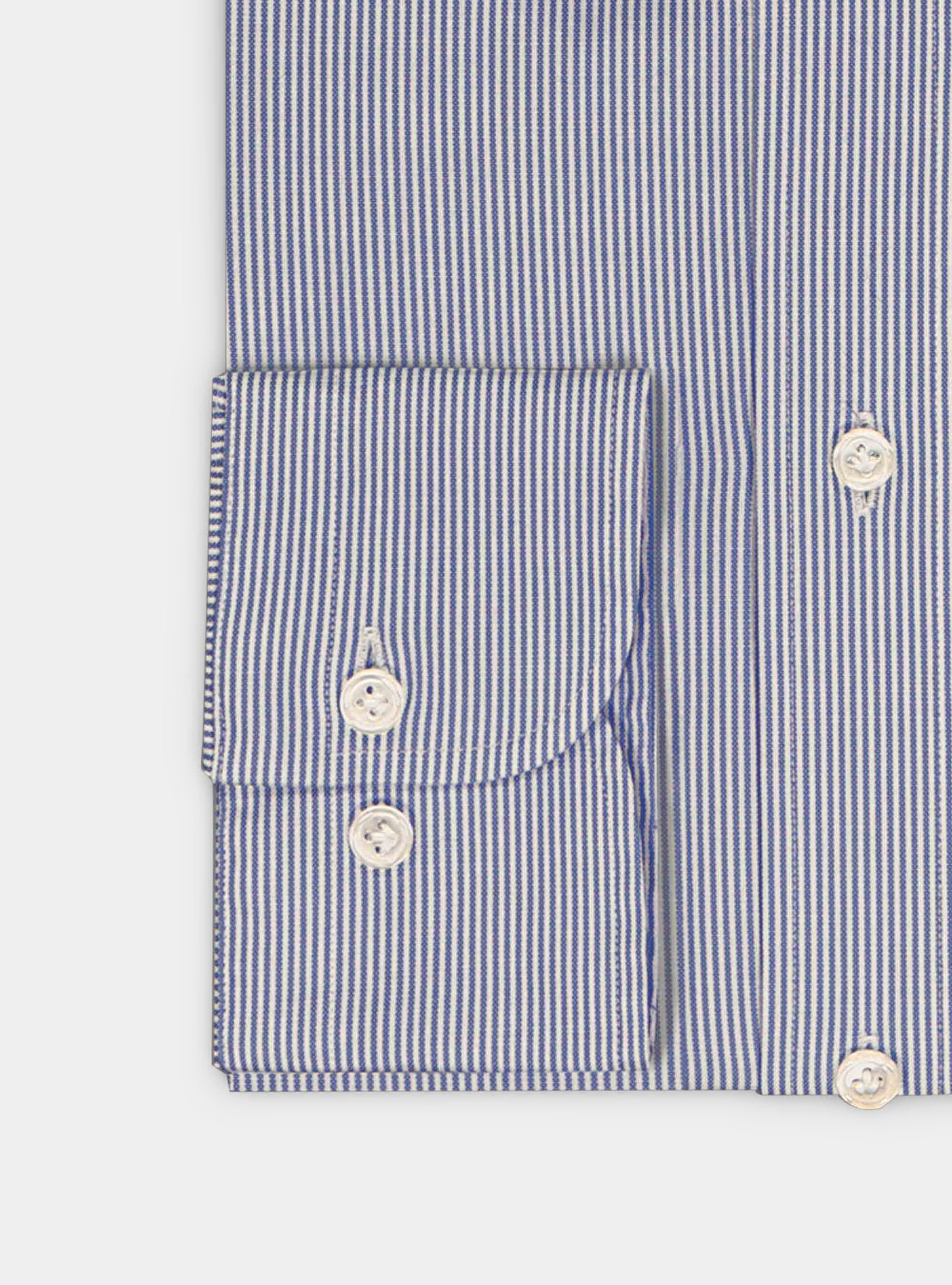 Oxford striped Custom button down collar shirt, BLUE