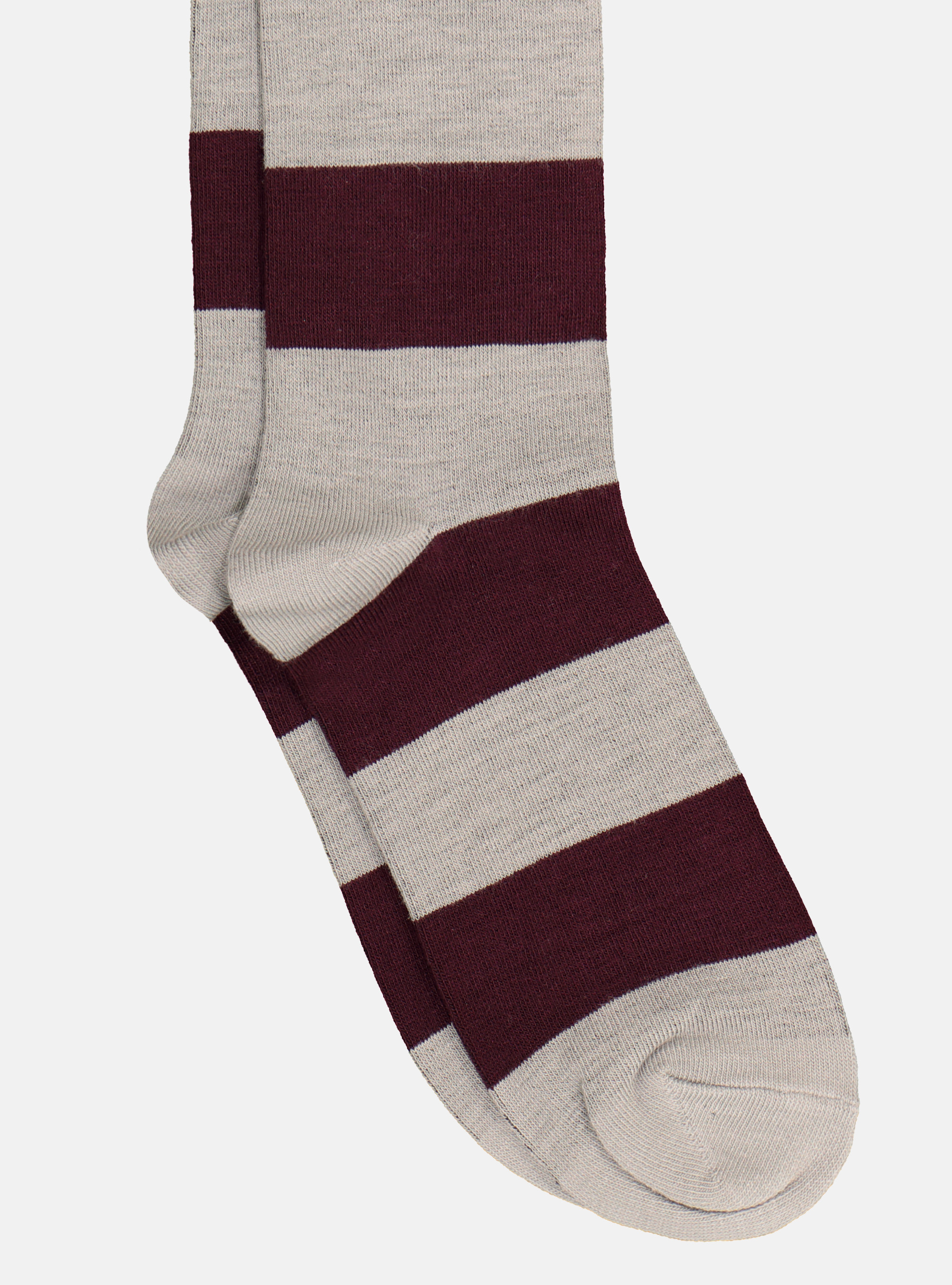Striped long socks, GREY