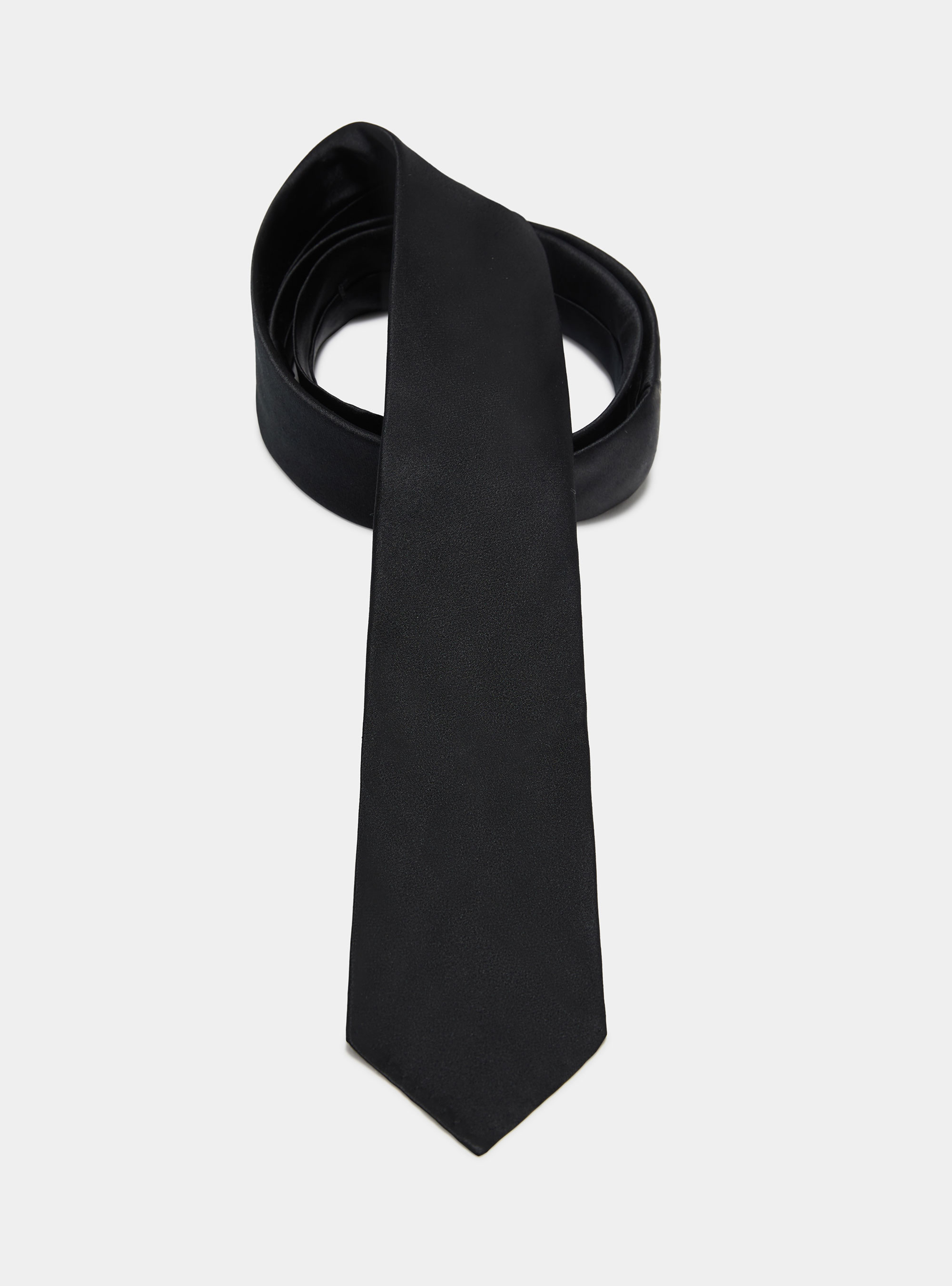 Unlined silk tie, BLACK