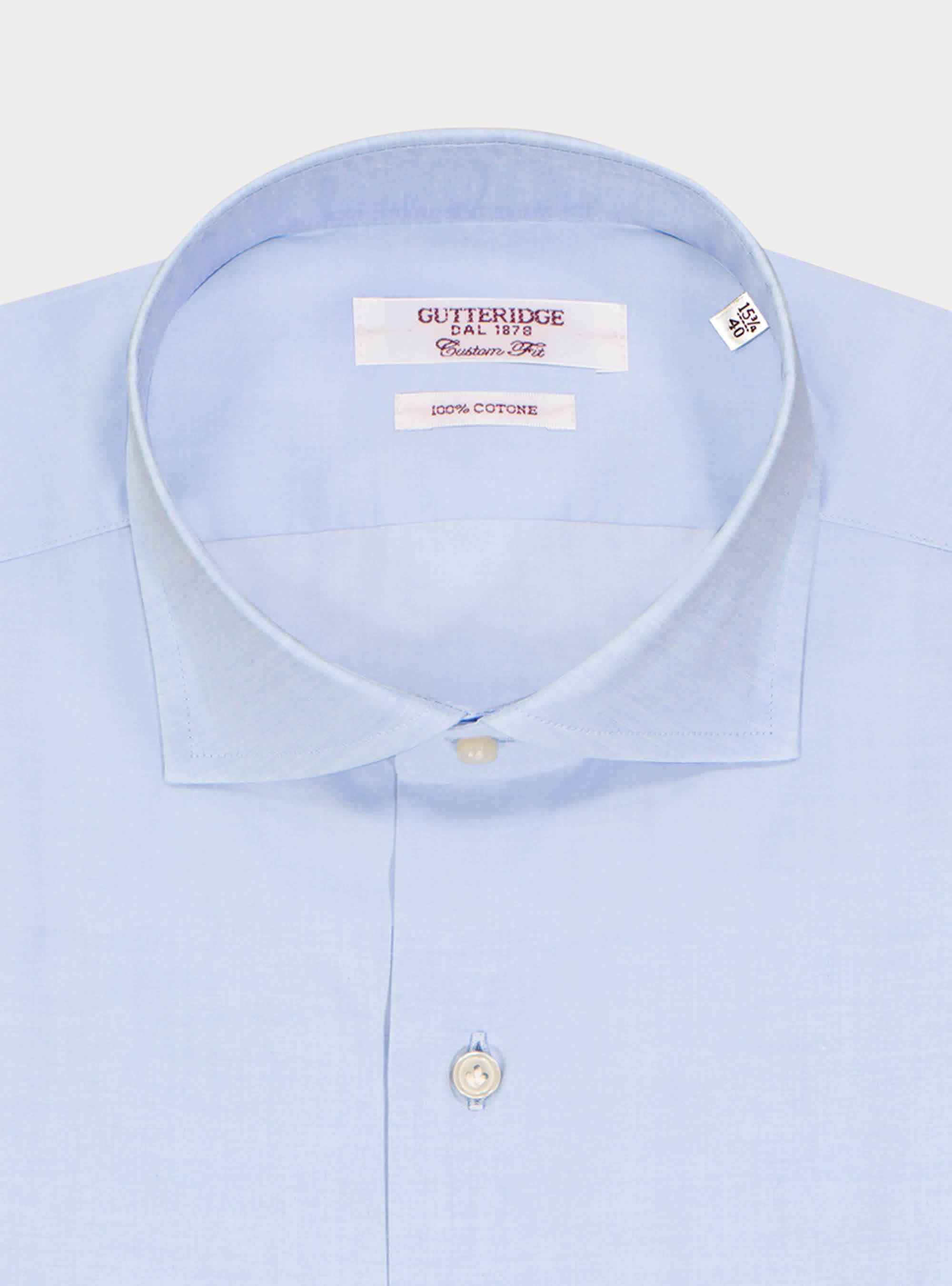 Camicia comfort fit classica in mussola di cotone, AZZURRO