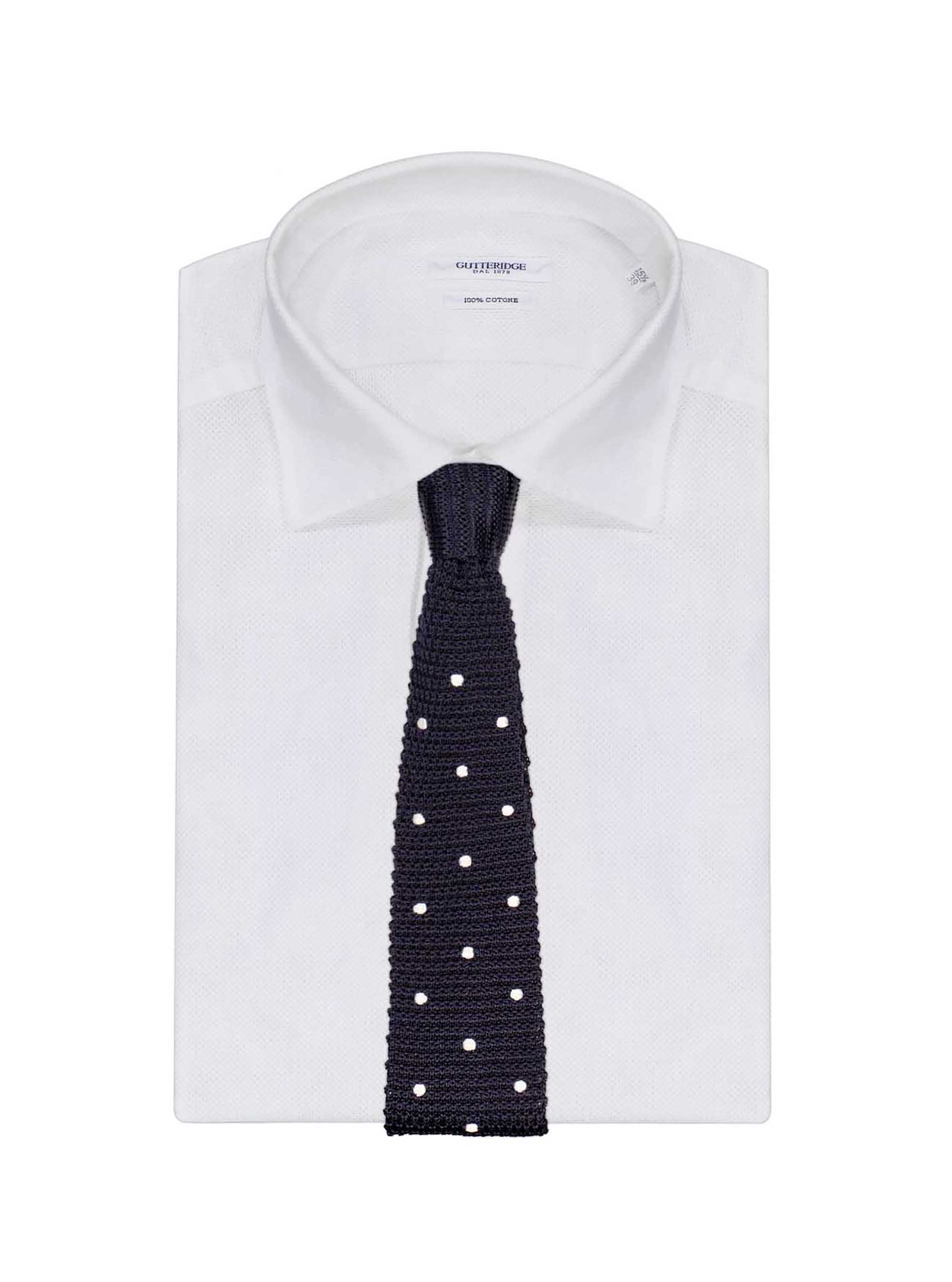 Cravatta a maglia con pois, NAVY BLUE