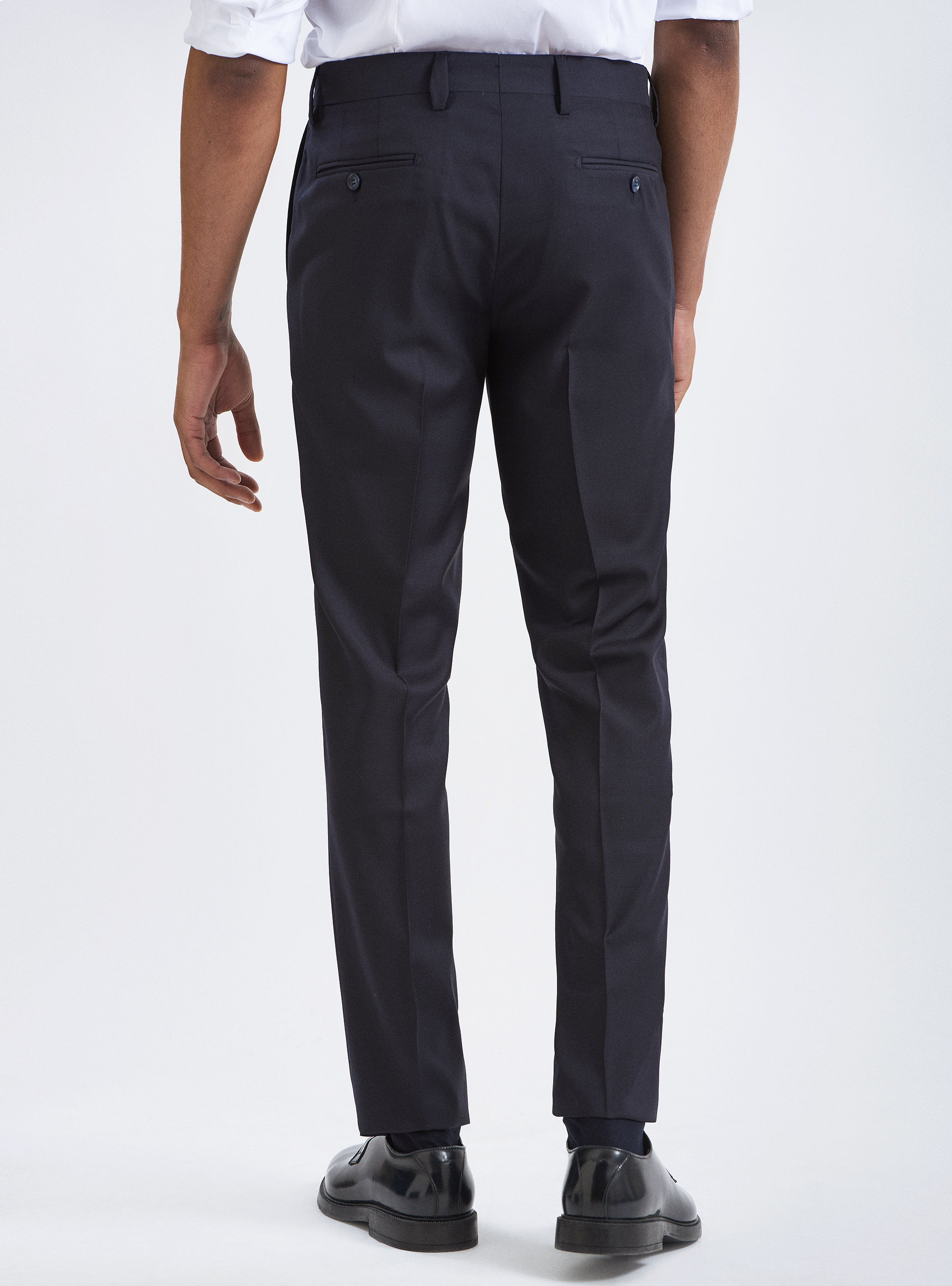 Pantaloni per abito in pura lana 110's, BLU NAVY