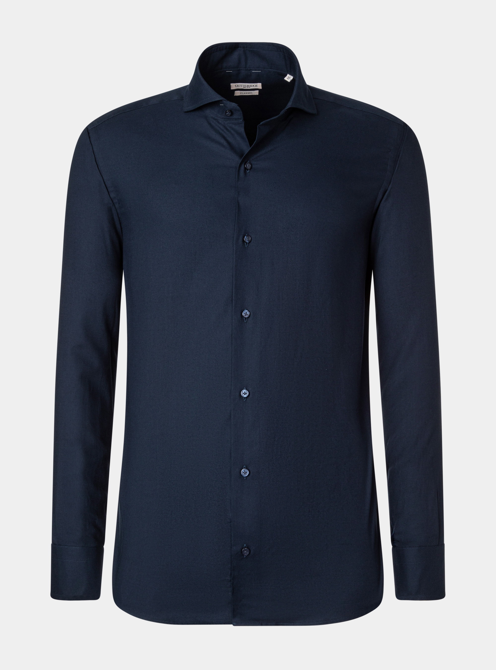 Camicia in flanella di cotone, BLU NAVY