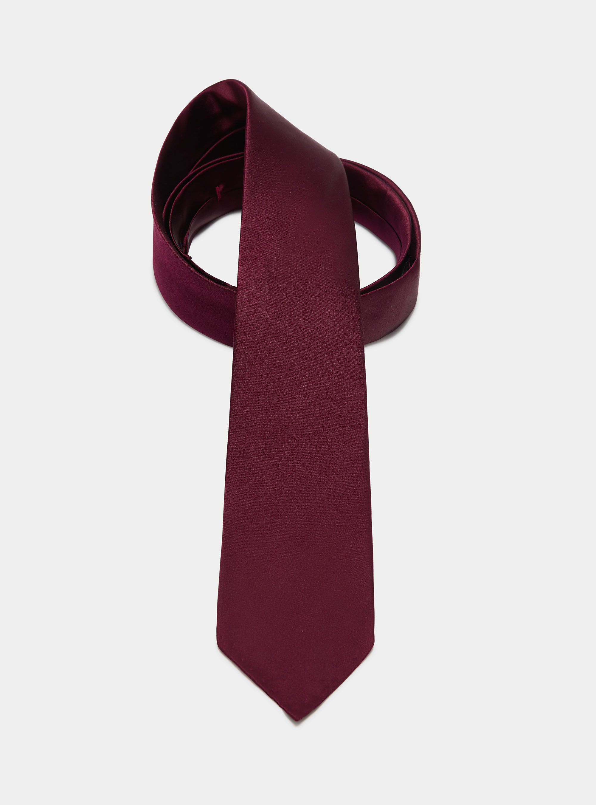 Unlined silk tie, BORDEAUX
