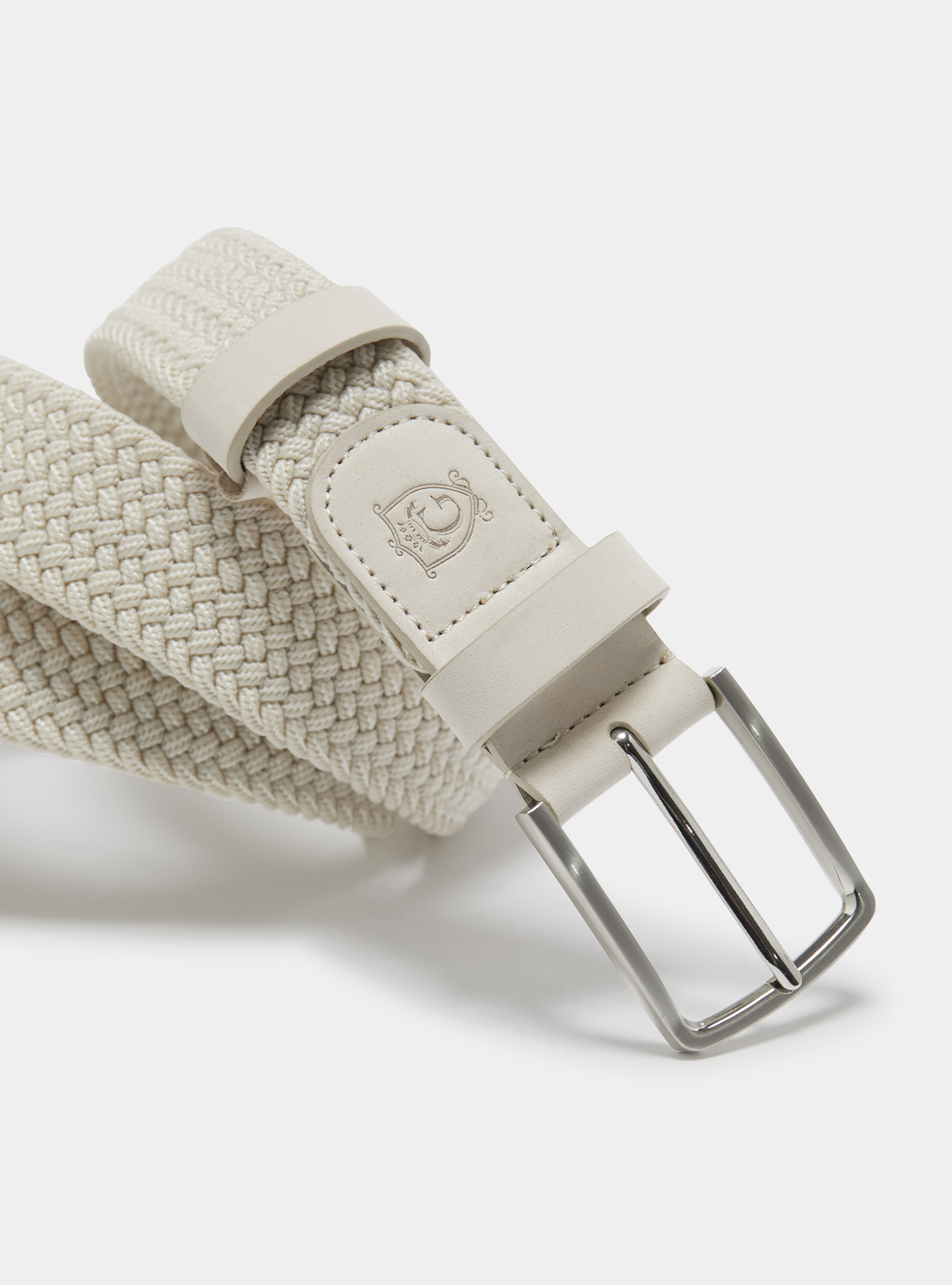 Solid-coloured elastic belt, WHITE