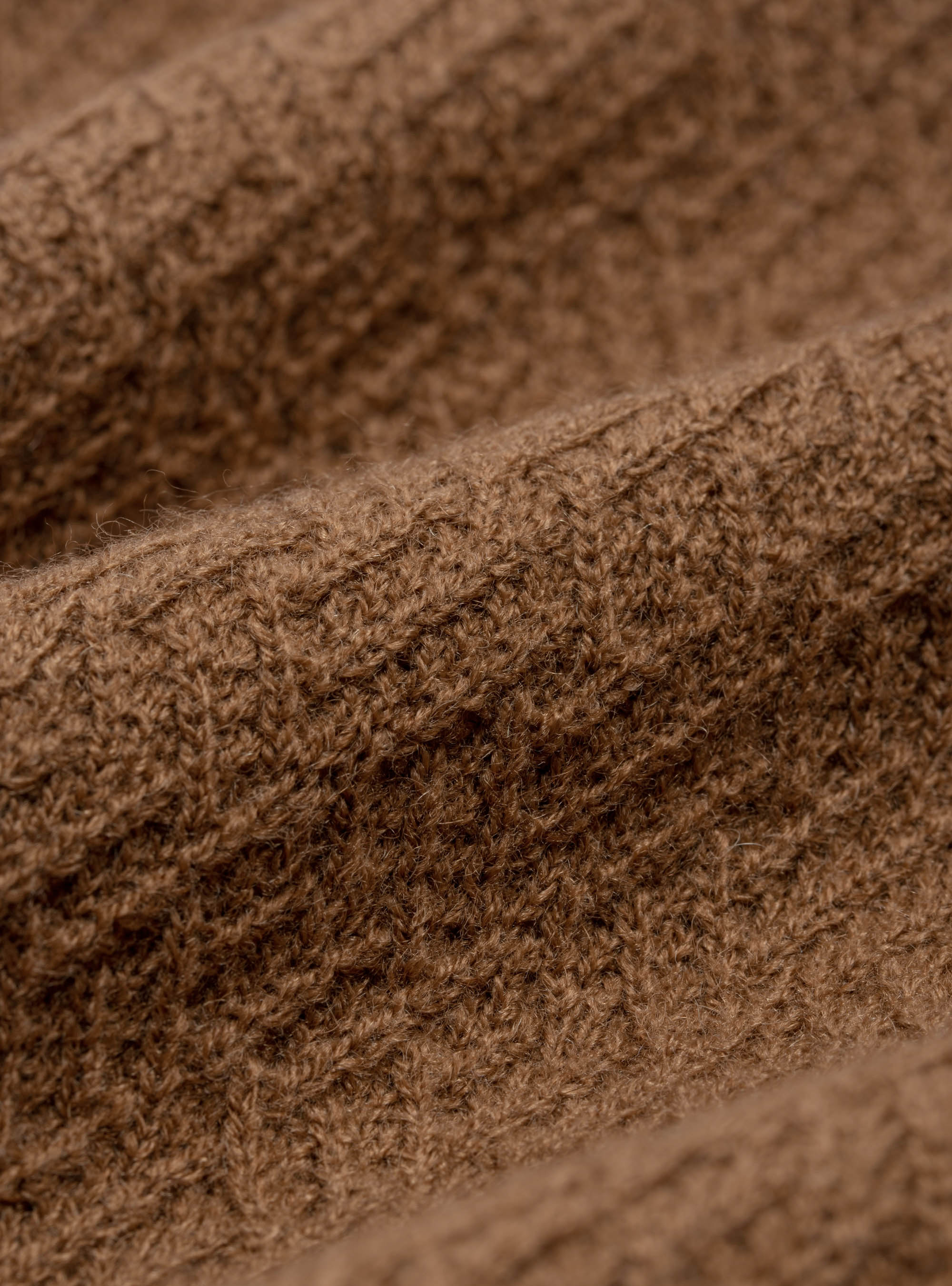 Dolcevita texturizzato in misto lana, TABACCO