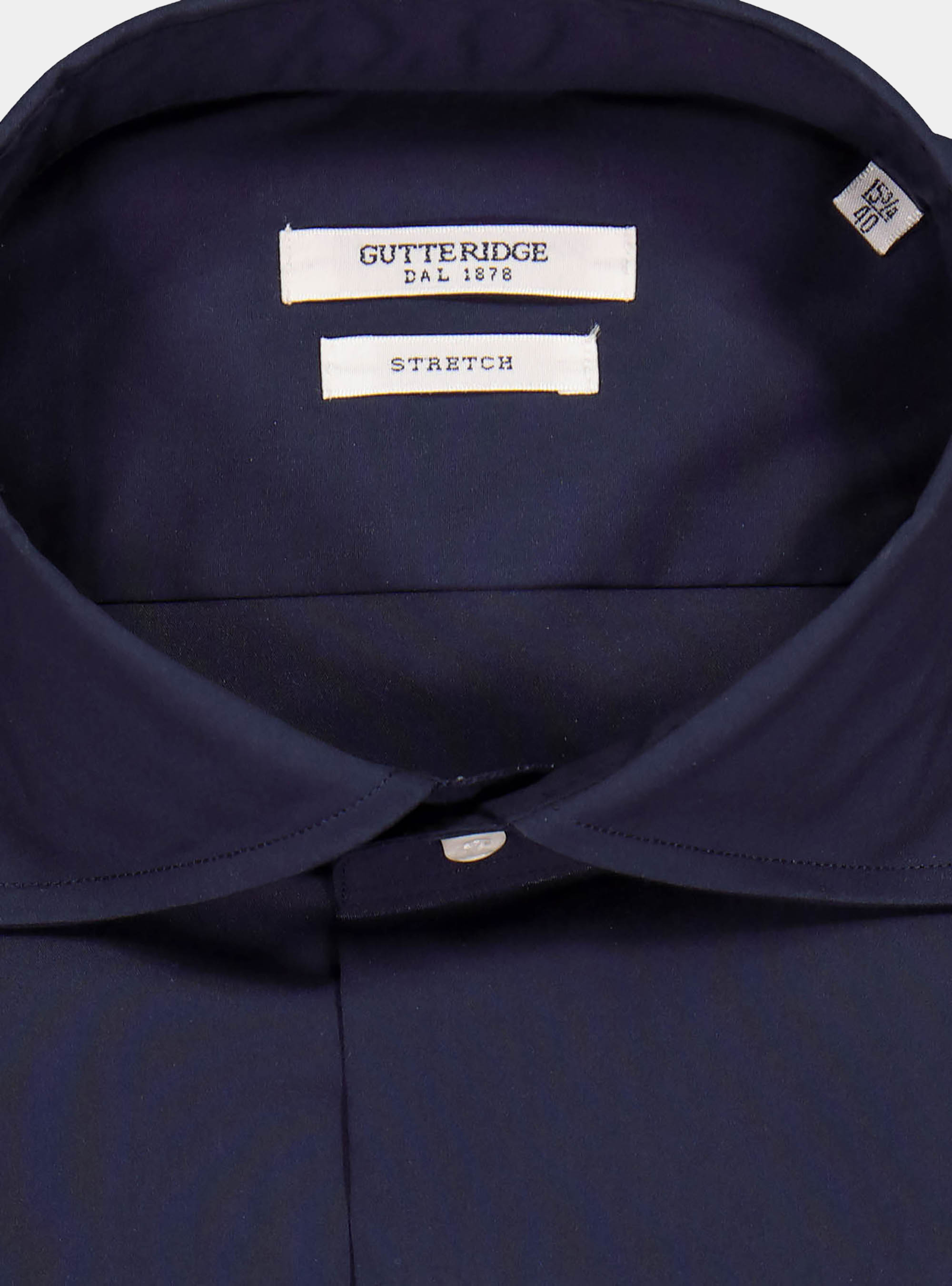 Stretch cotton shirt, NAVY BLUE