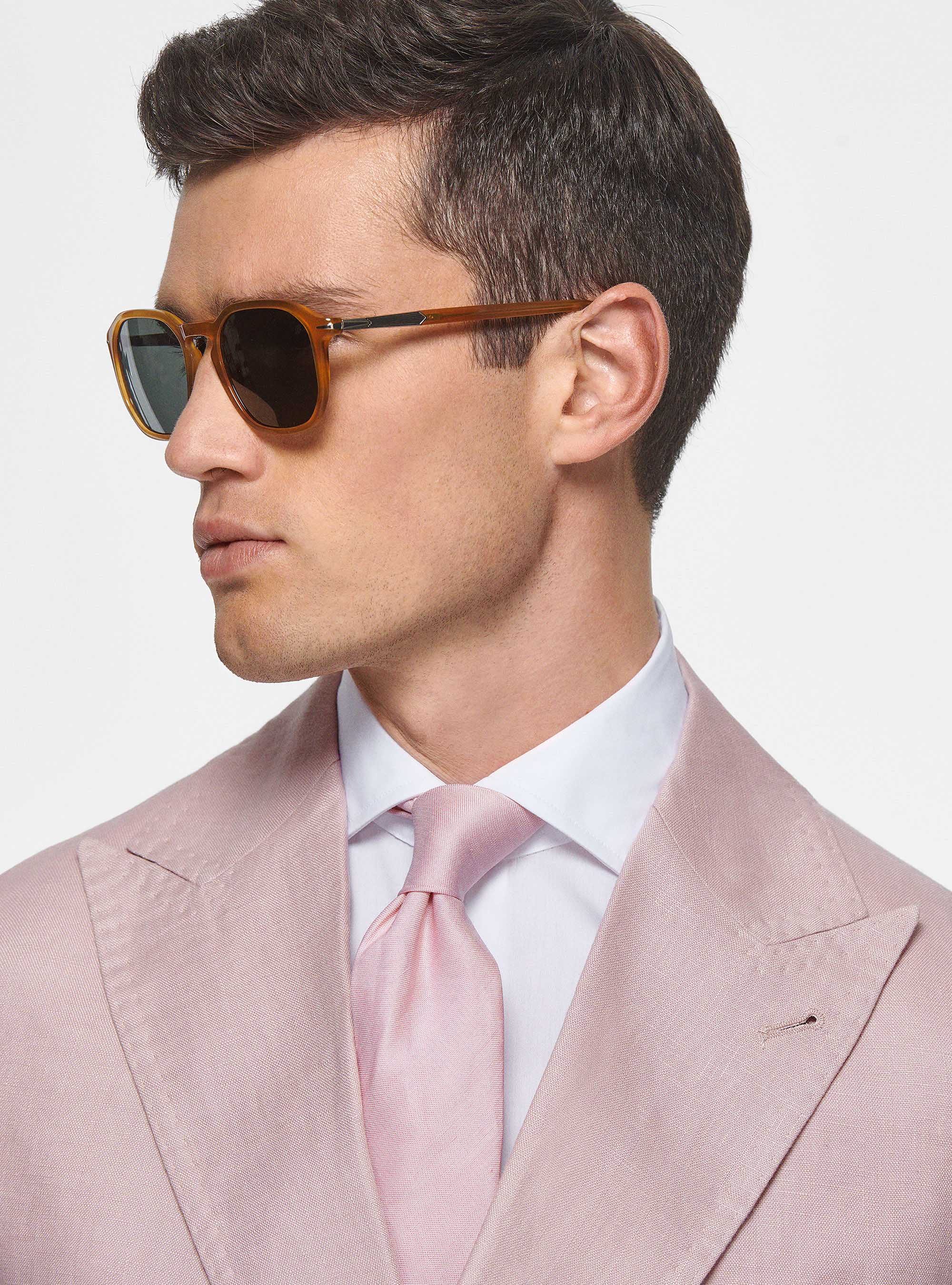 Veste à double boutonnage en pur lin, 0441C ROSA SCURO