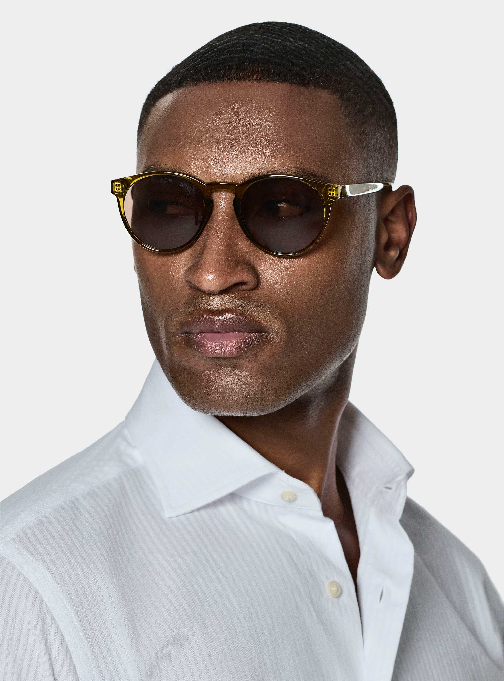 Camicia in puro cotone seersucker, BIANCO