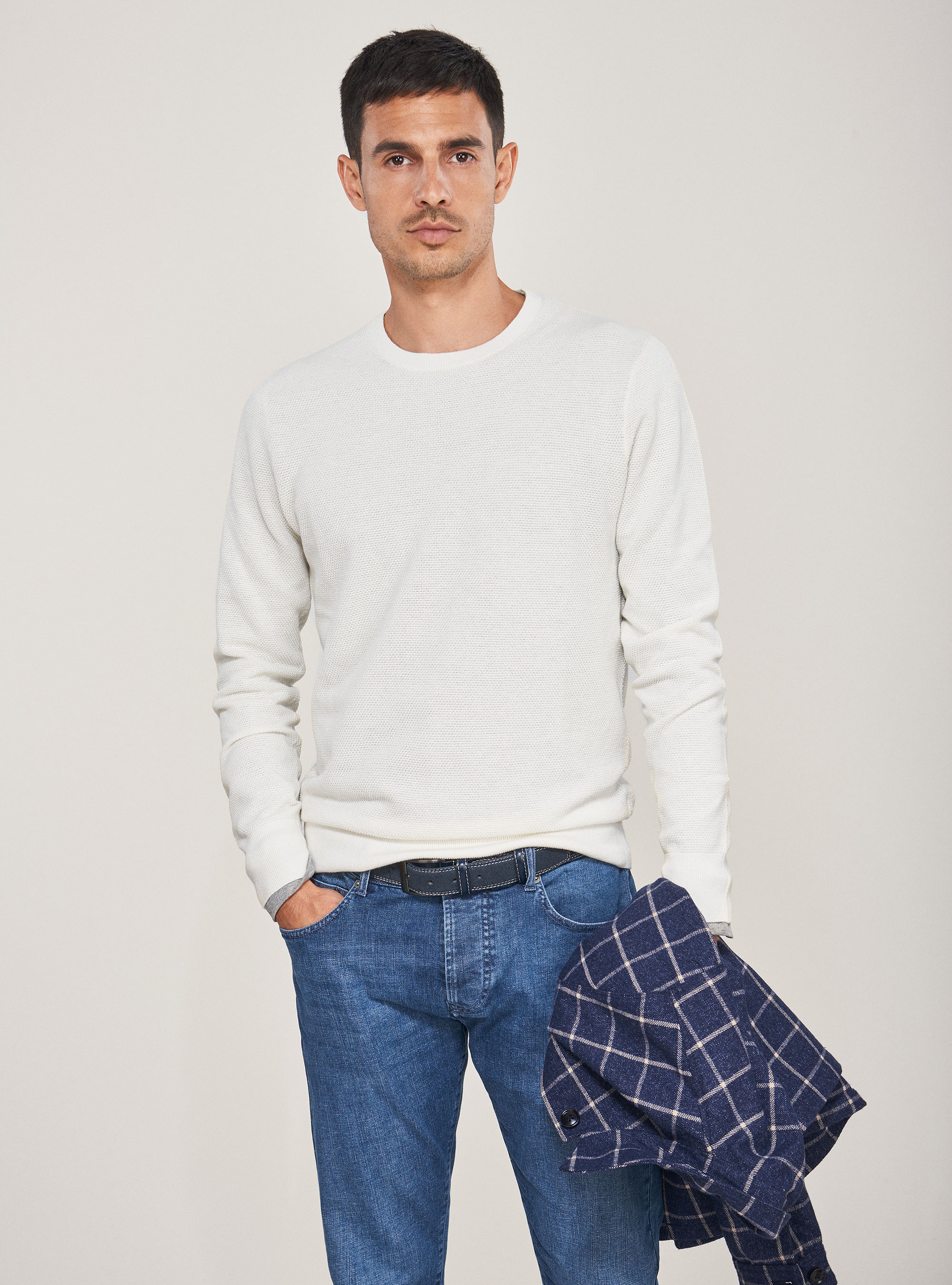 ribbed collar sweater