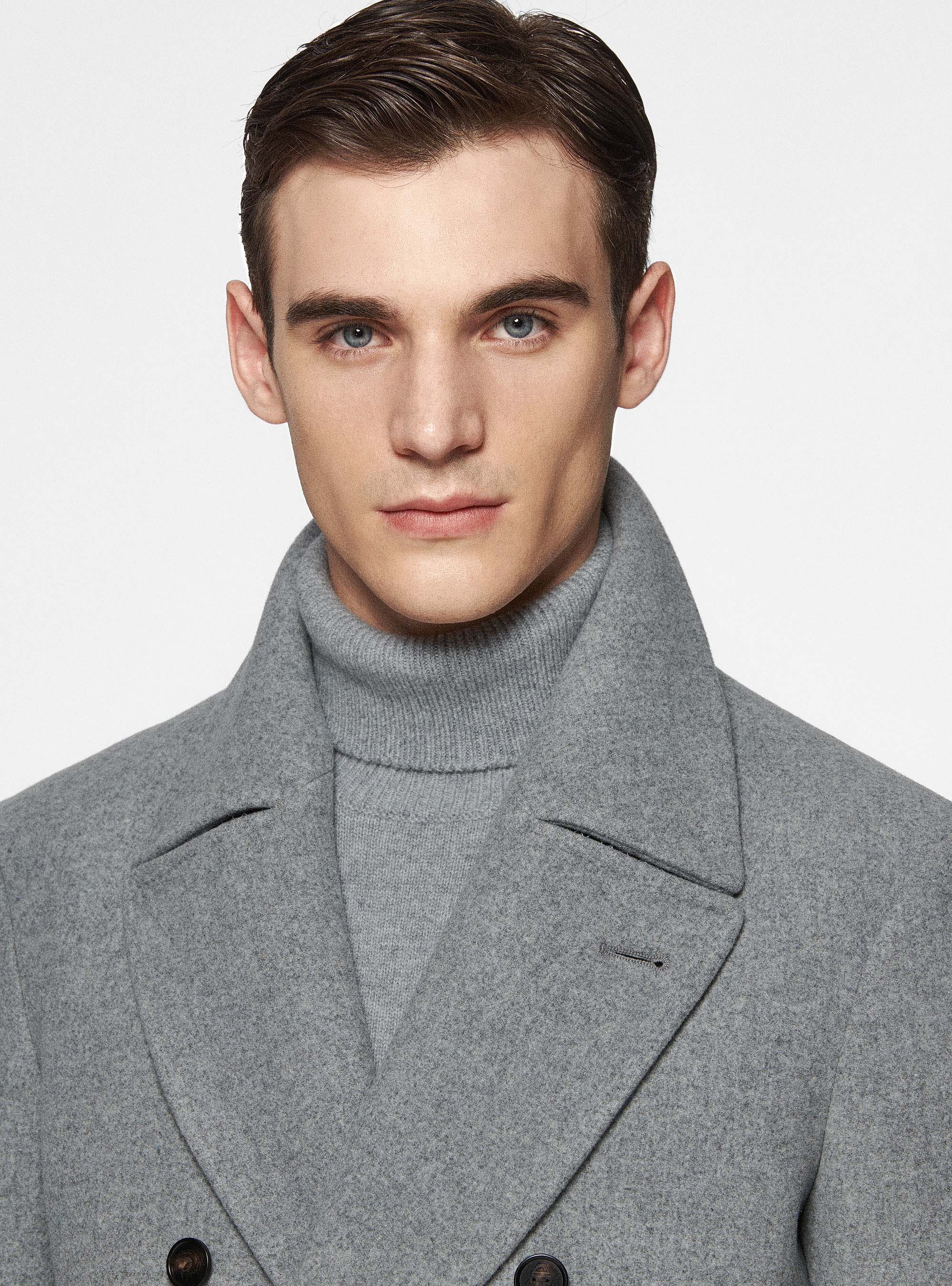 Chaquetón en mezcla de lana, GRIS MARENGO