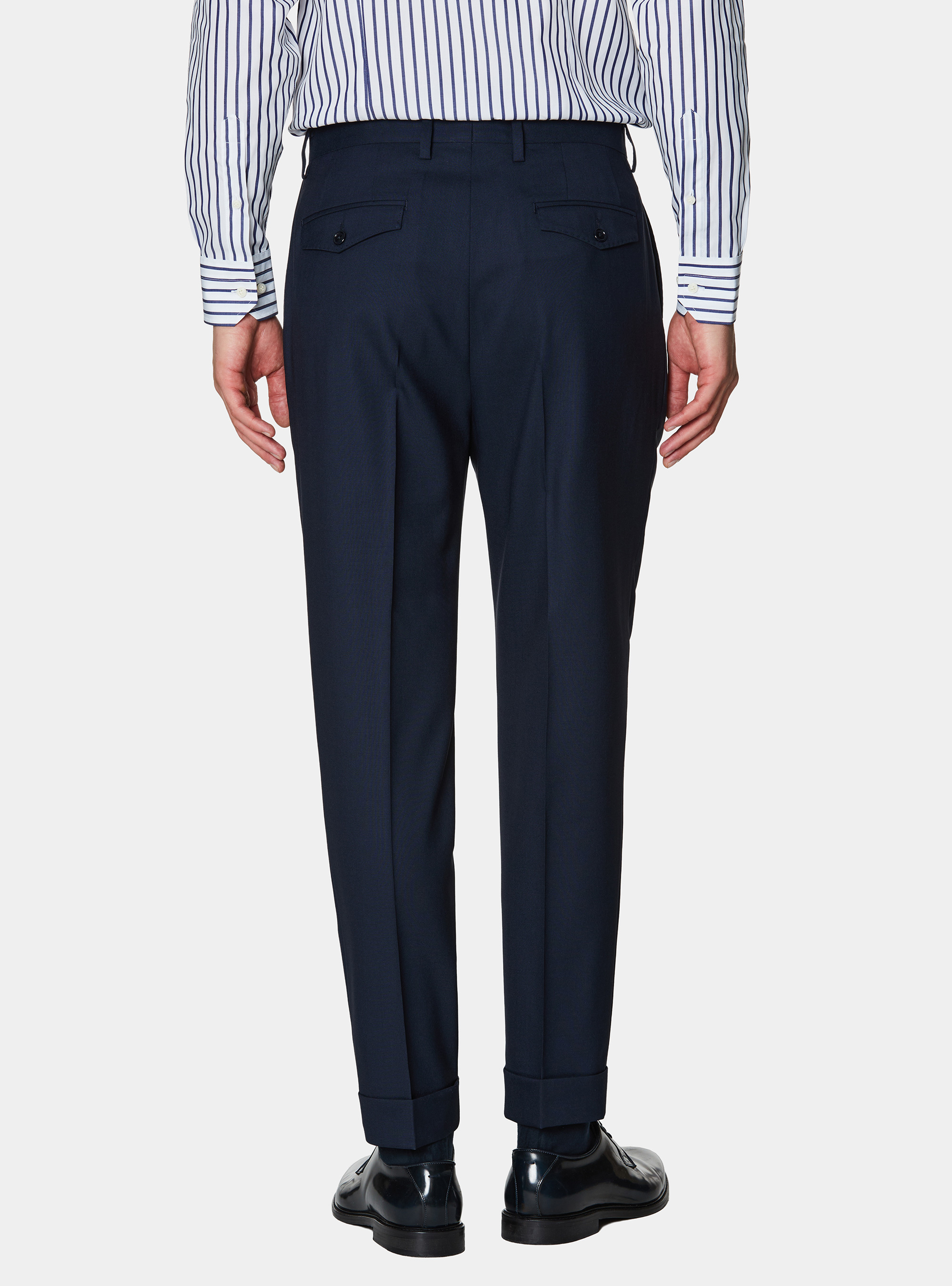 Vitale Barberis Canonico pure wool double pleat trousers, MULTICOLOR