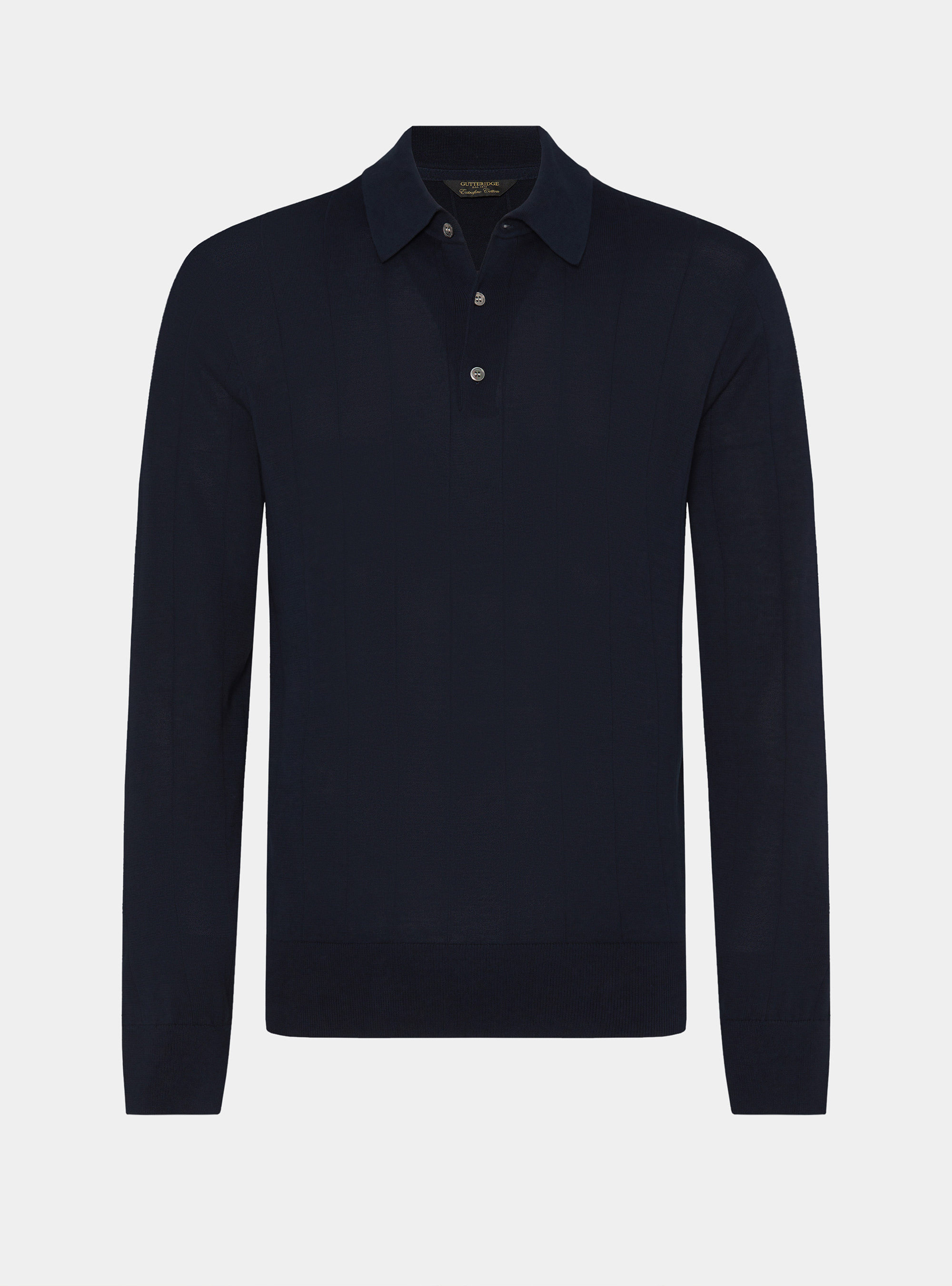 Polo de punto de manga larga, AZUL MARINO