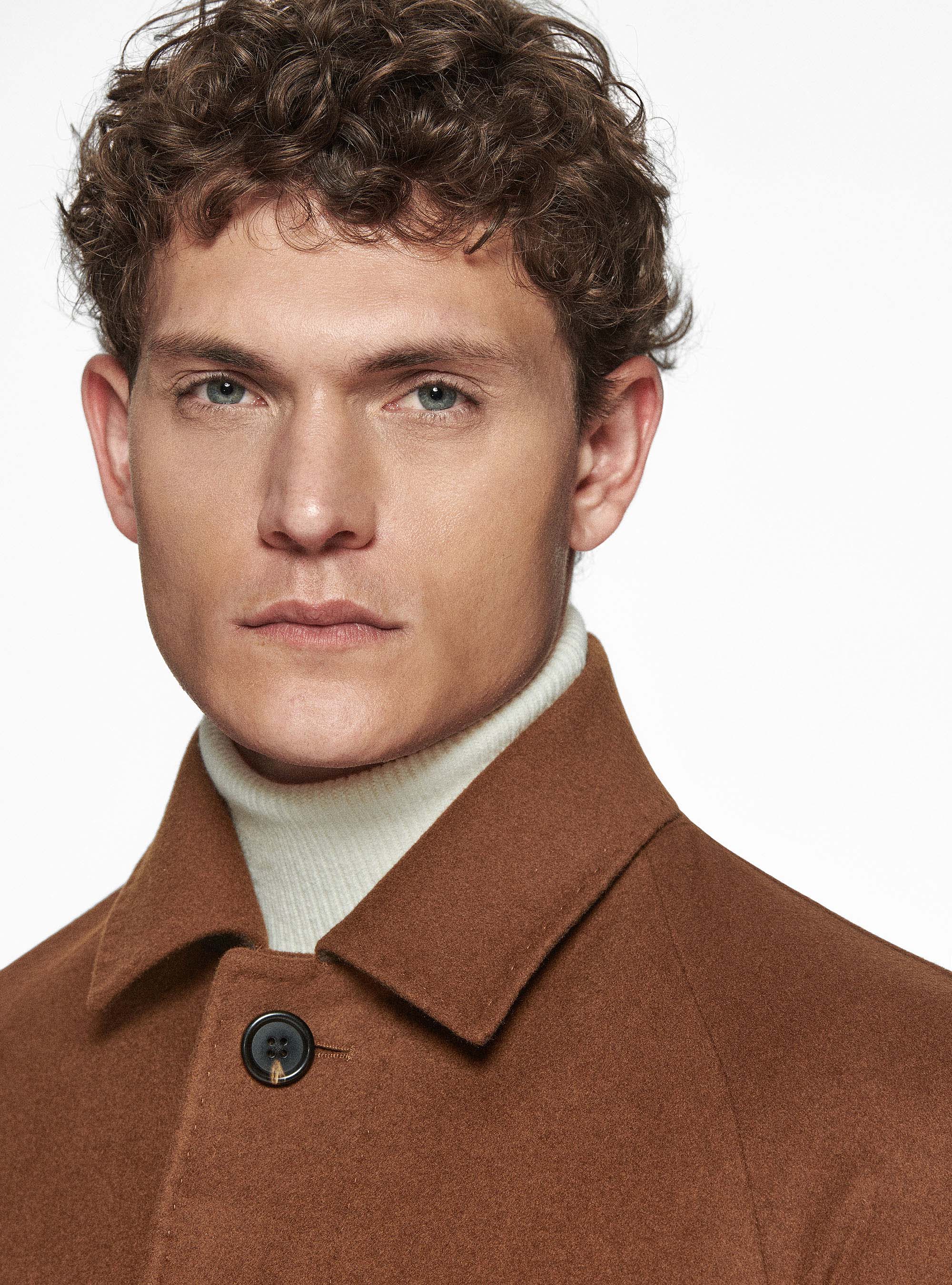 Soprabito in lana e cashmere, TABACCO