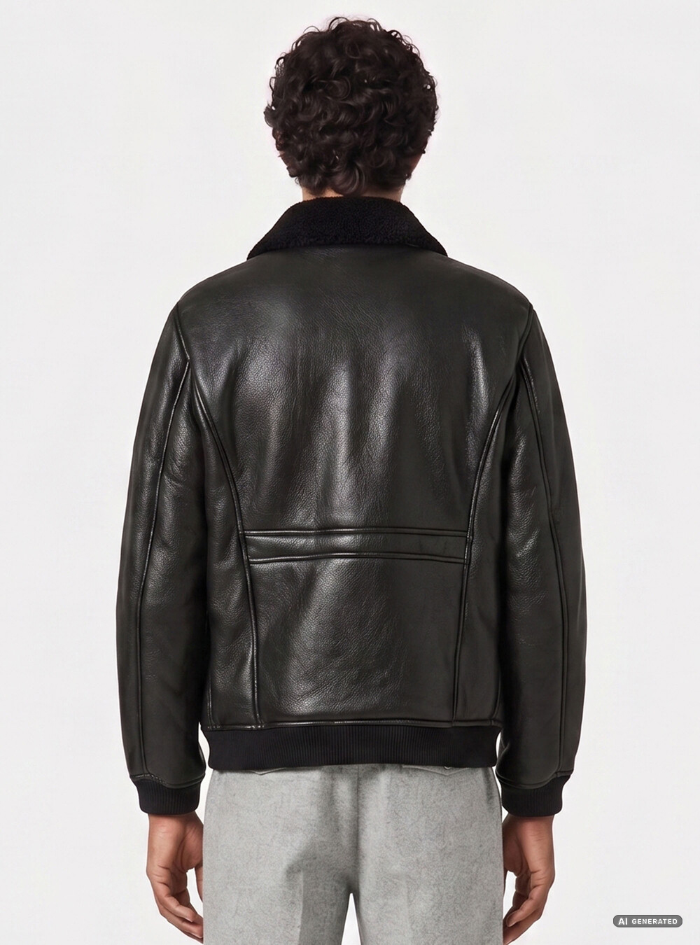Bomber in similpelle con tasconi, NERO