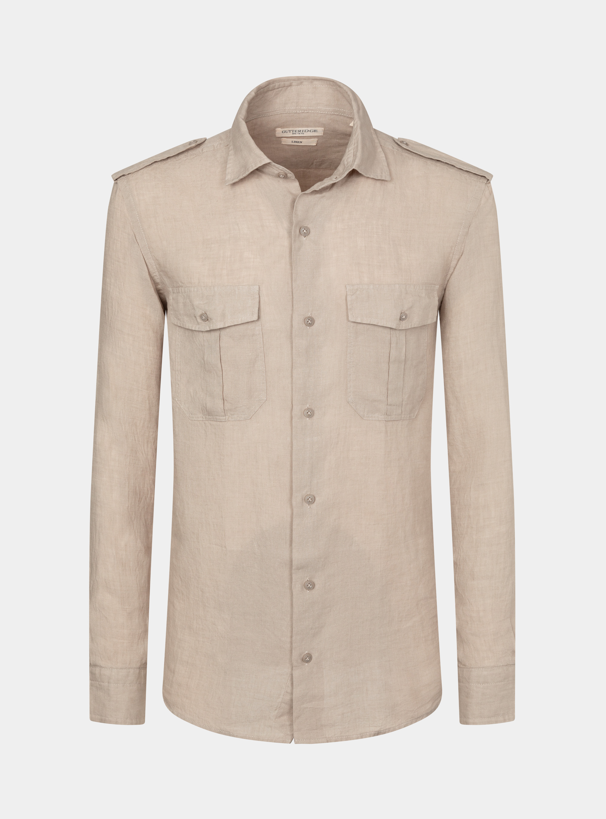 Pure linen shirt with large pockets, SAND